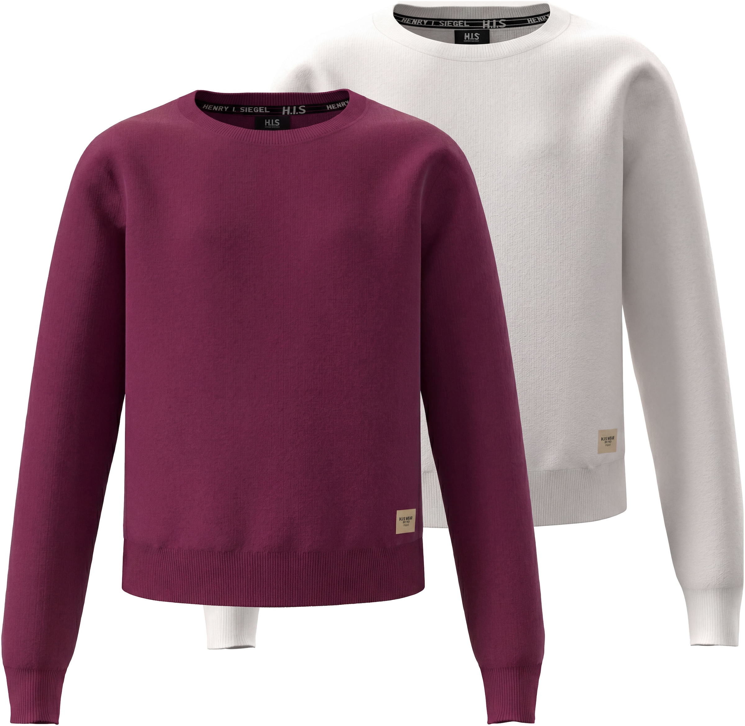 H.I.S Sweatshirt »2er Pack Shirts, kurze Form«, 2er Packung, Langarm
