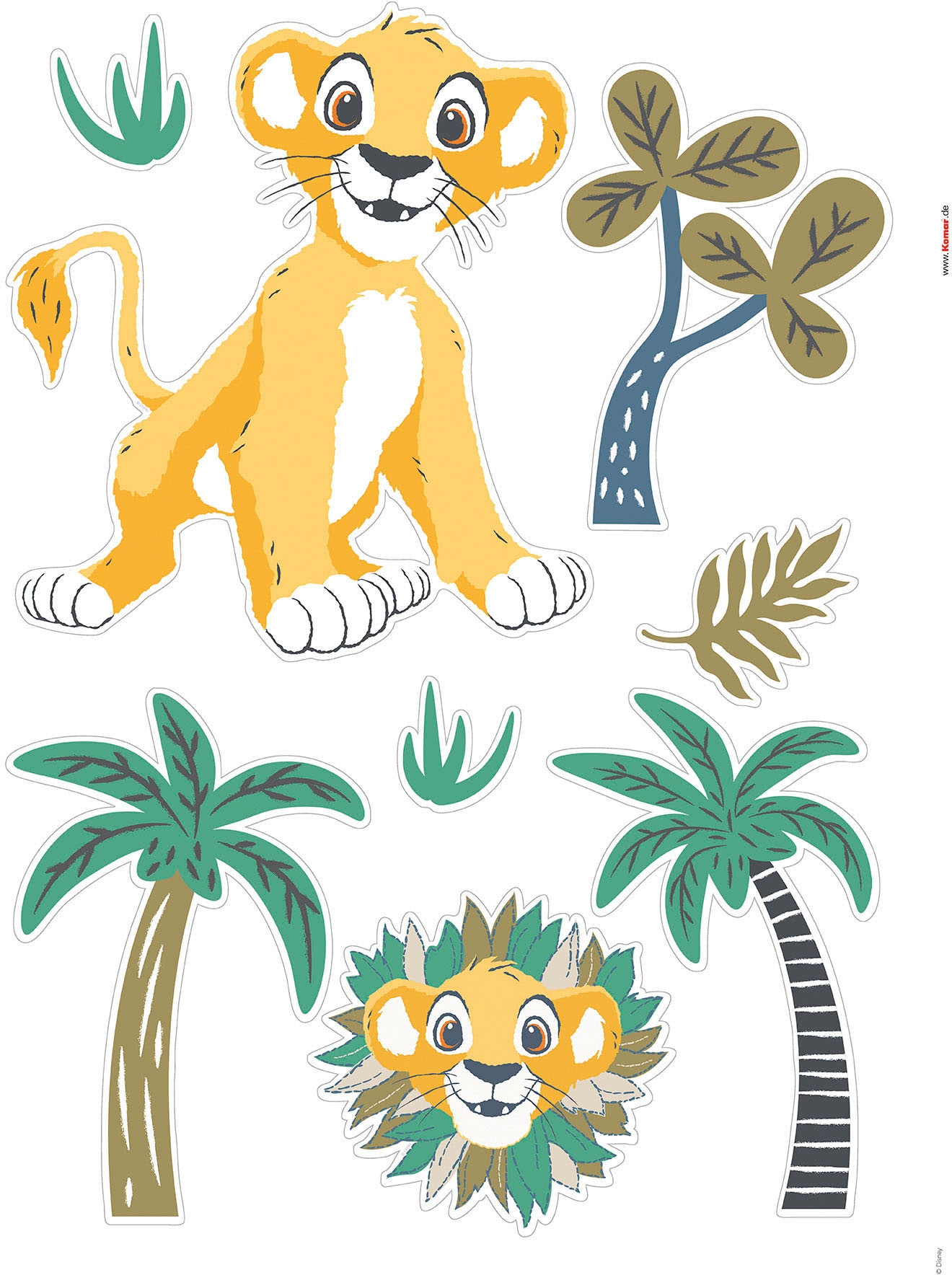 Komar Wandtattoo »Lion King Faraway Oasis - Grösse 50 x 70 cm«, (19 St.), selbstklebend, Wandsticker, Kinderzimmer