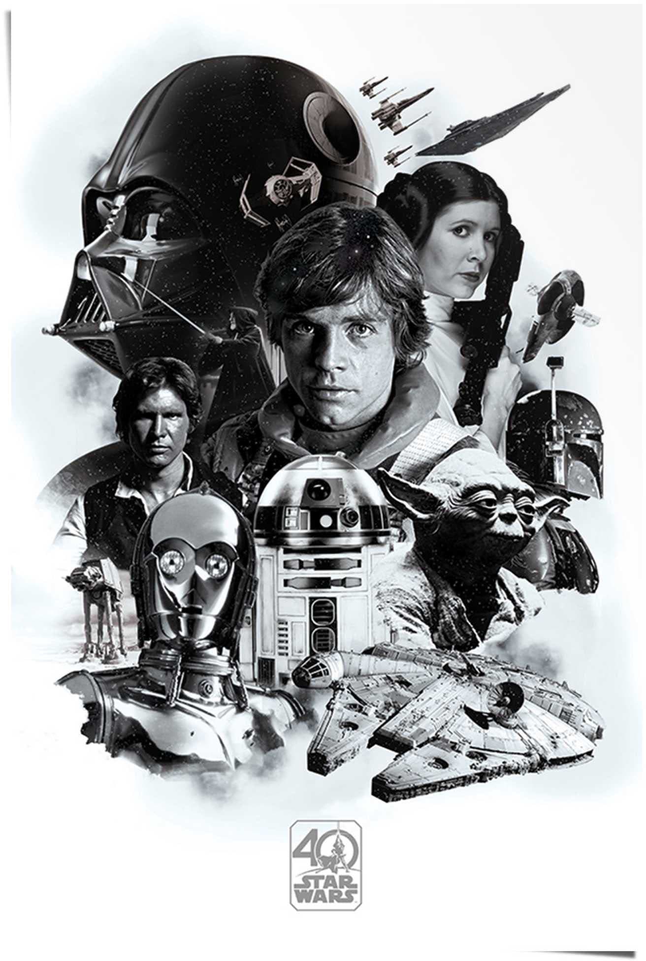 Von offiziellen Händlern bezogen Reinders! Poster »Poster Star Wars 40 St.) kaufen jetzt Science-Fiction, Jahre«, (1