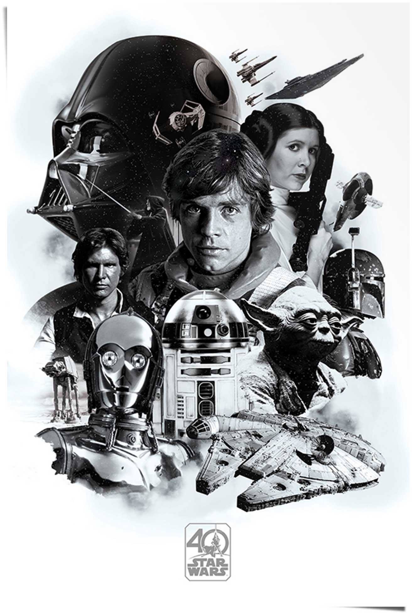 Image of Reinders! Poster »Poster Star Wars 40 Jahre«, Science-Fiction, (1 St.) bei Ackermann Versand Schweiz