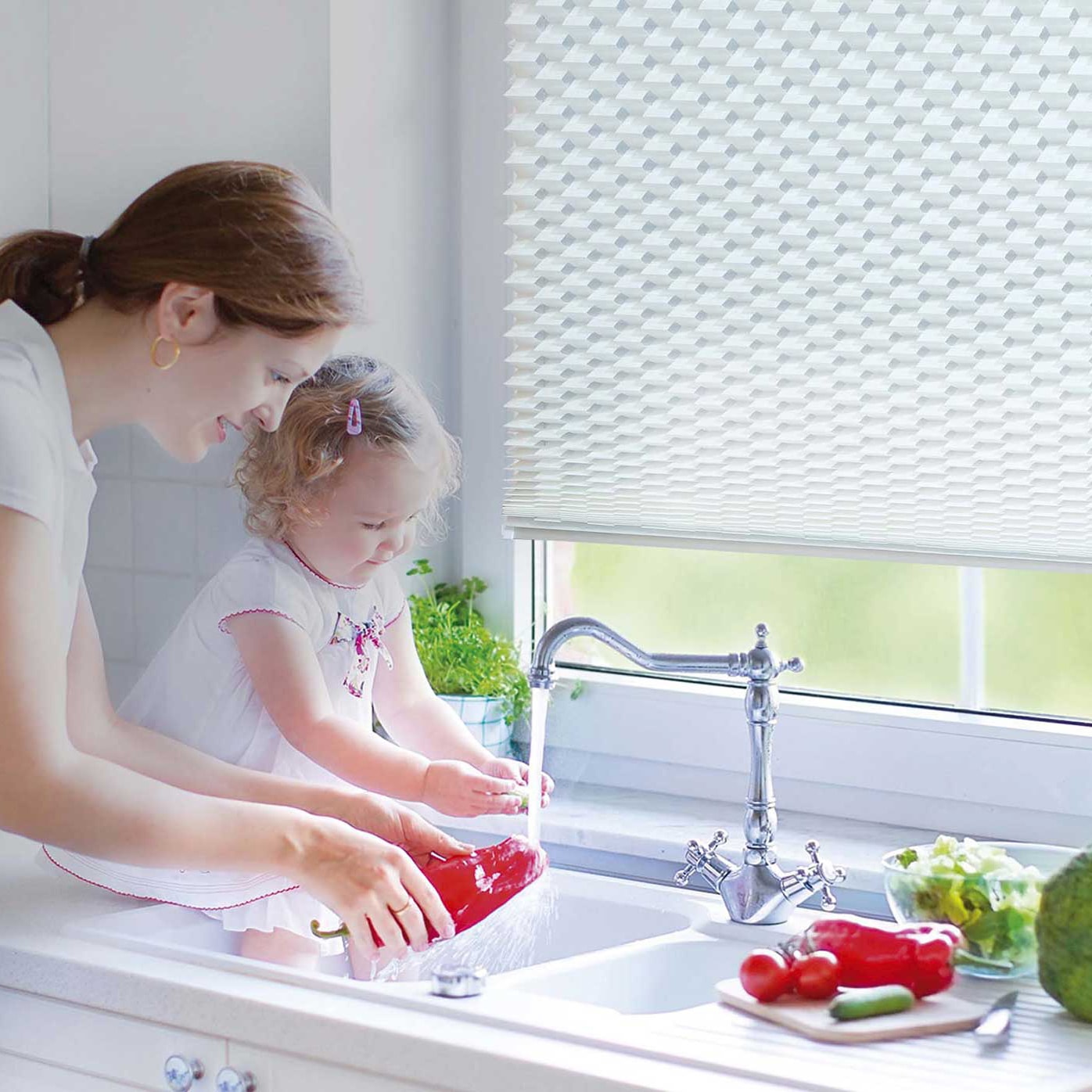 K-HOME Plissé »Diamantplissee von K-home, 3D-Effekt, patentiertes Design« protection contre la lumière Aucun perçage requis sous tension