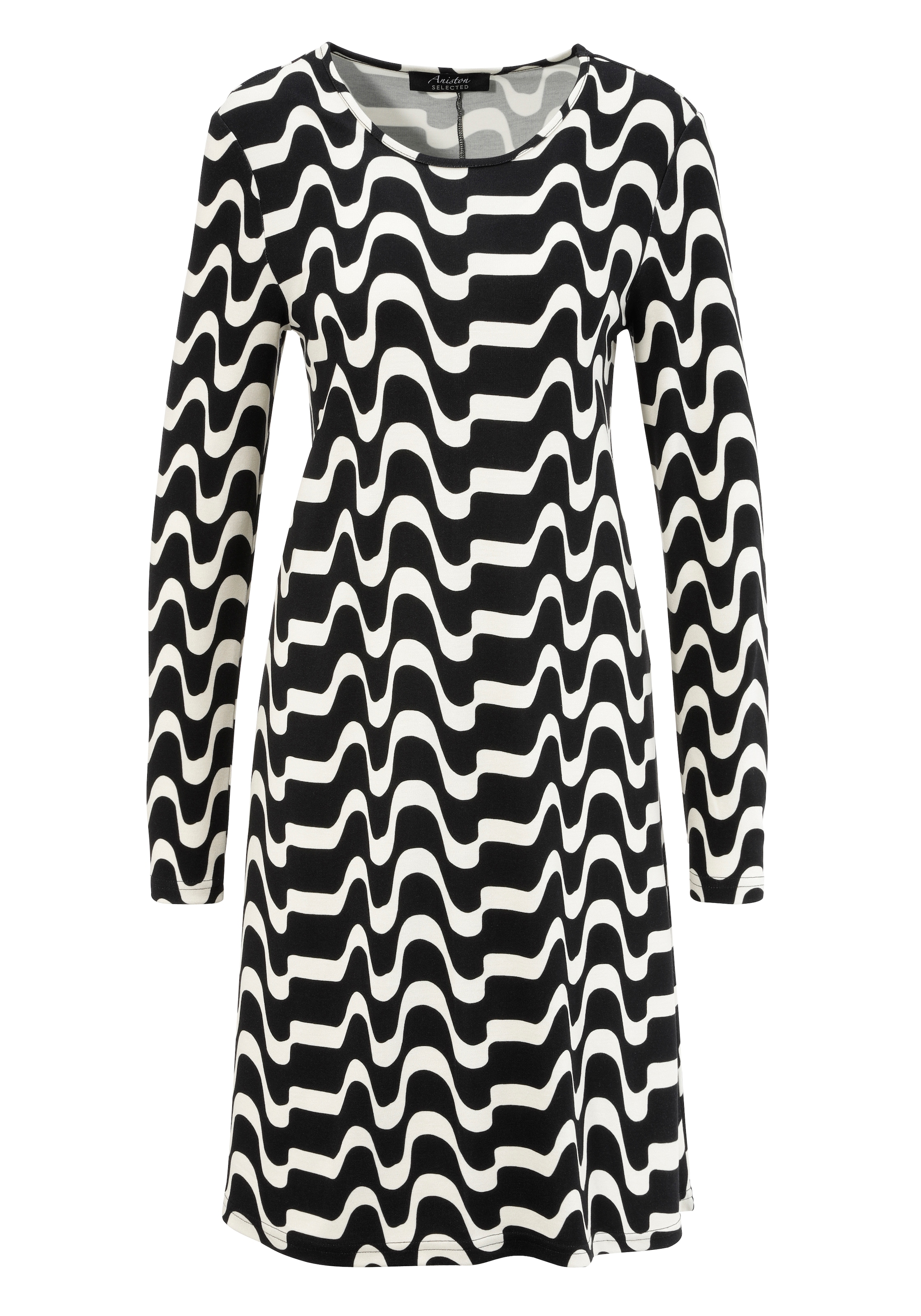 Aniston SELECTED Jerseykleid, mit modischem Wellenmuster - NEUE KOLLEKTION kaufen