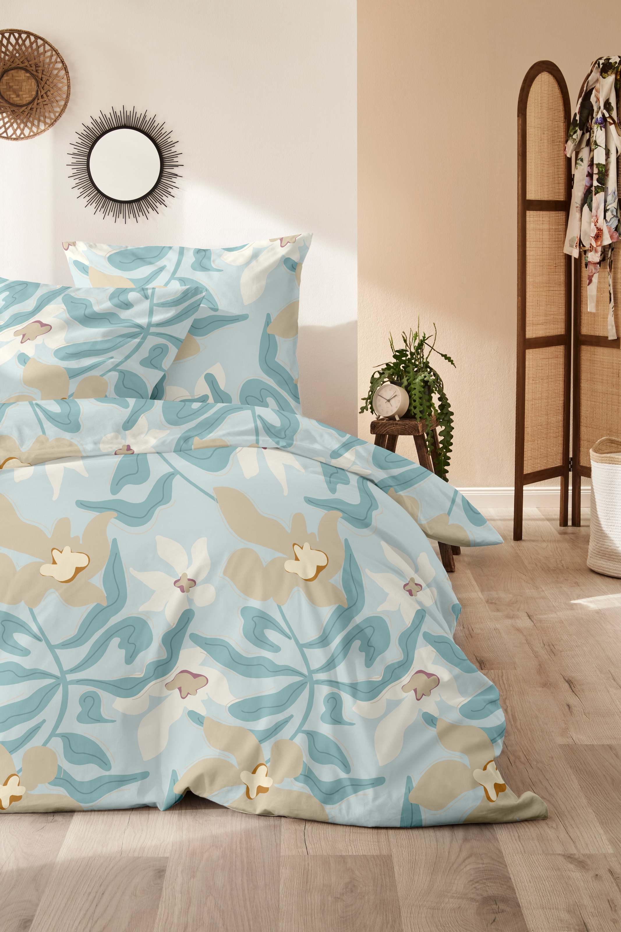 Primera Bettwäsche »Biber-Bettwäsche Matisse« 2 Stk. mit verspieltem Blumenmuster