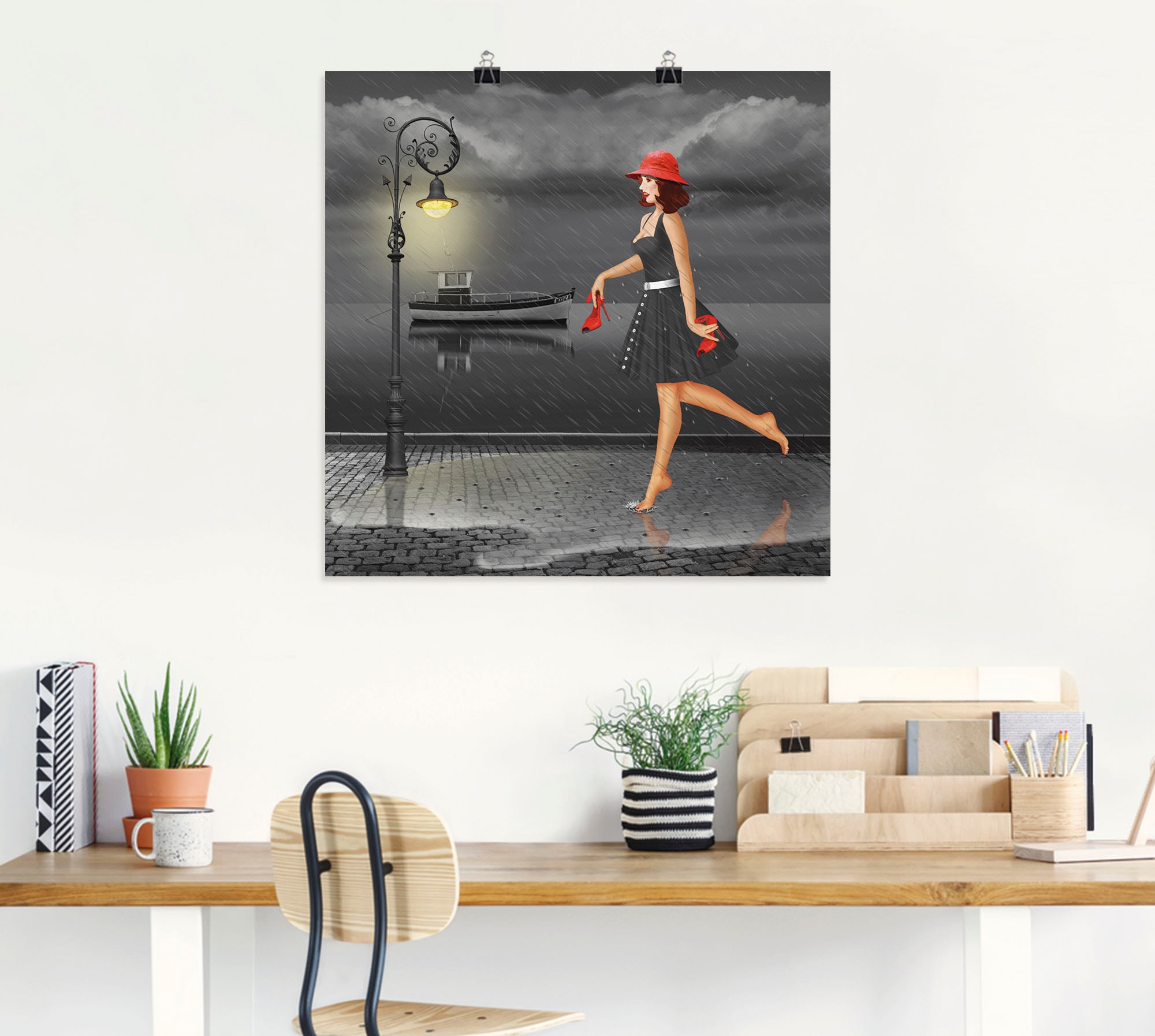 Artland Wandbild »Tanzen im Regen«, Frau, (1 St.), als Leinwandbild, Poster in verschied. Grössen