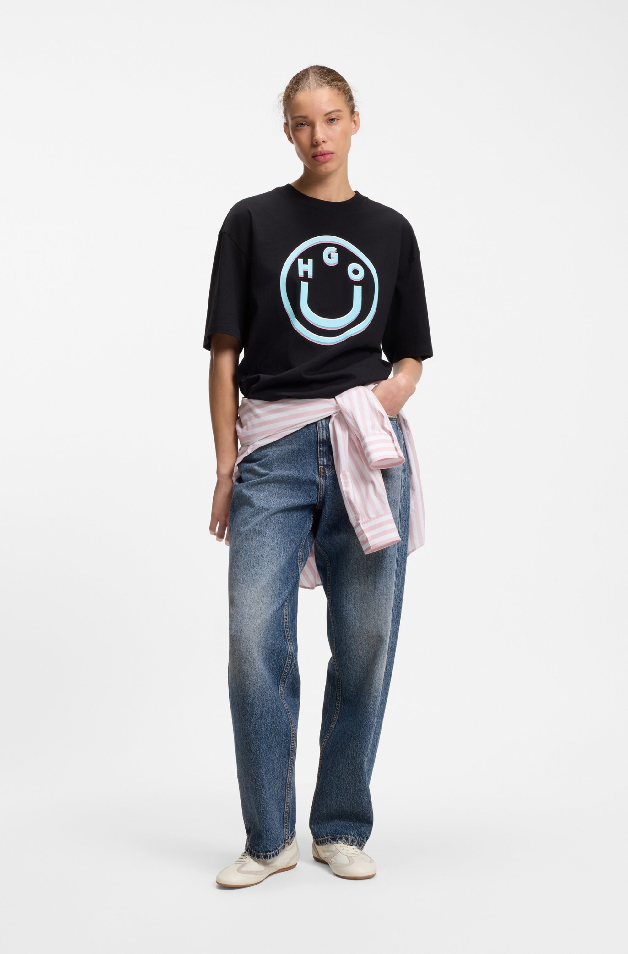 HUGO Jeans à 5 poches »Leni« coupe ample avec taille basse