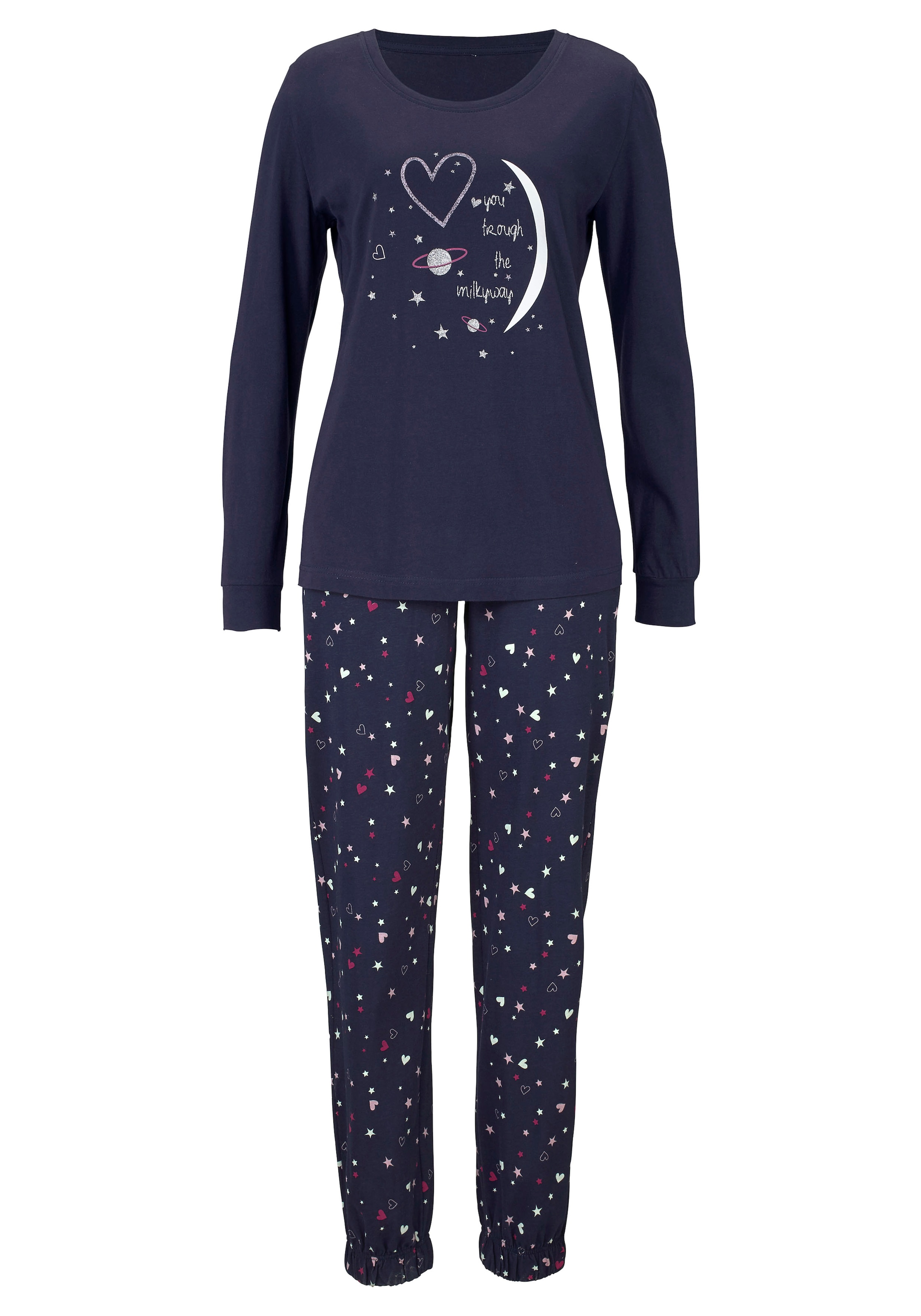 Vivance Dreams Pyjama 2 cuis tlg., mit glitzerndem Print