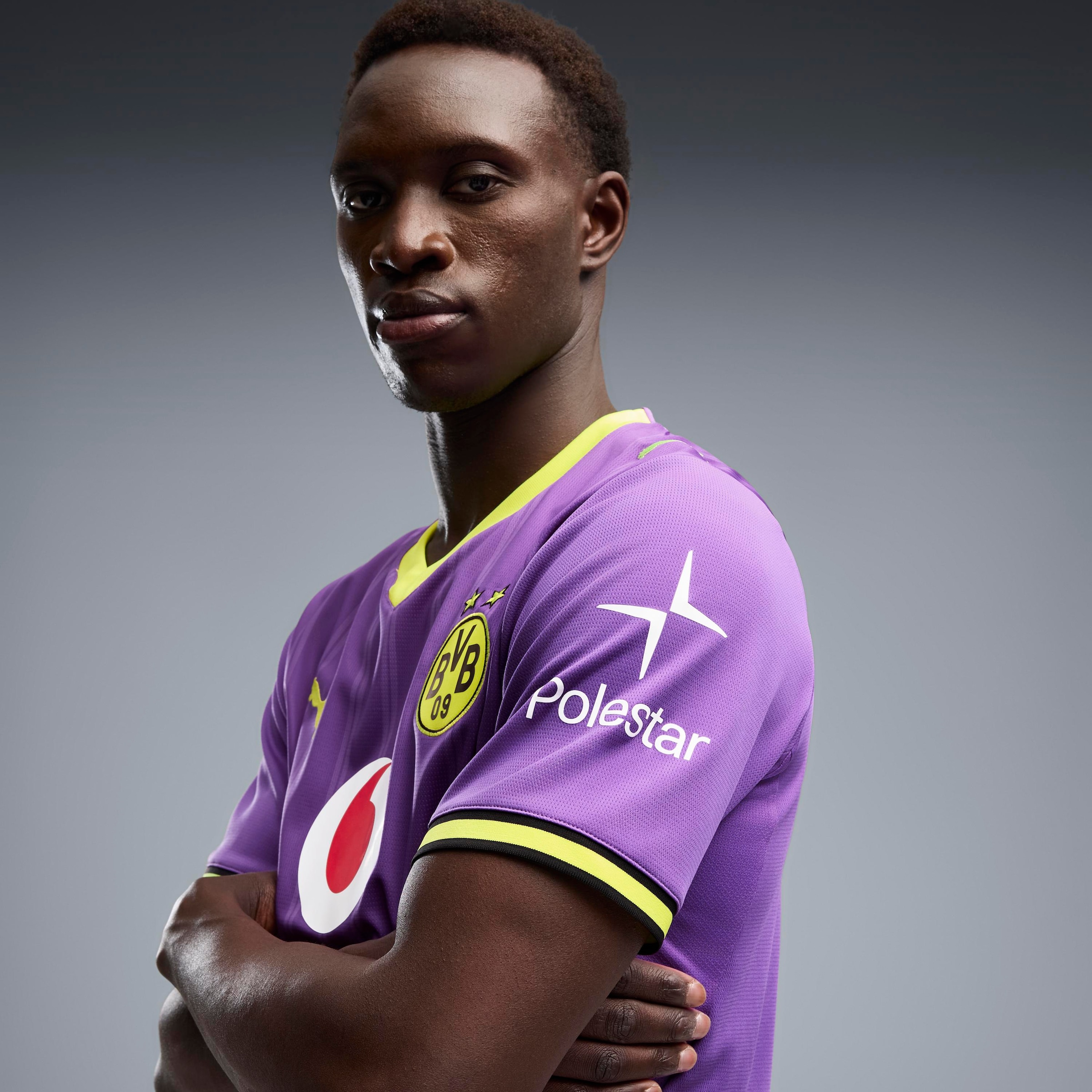 PUMA Maillot de foot »BVB THIRD JERSEY REPLICA« avec col rond, technologie DryCELL, respirant