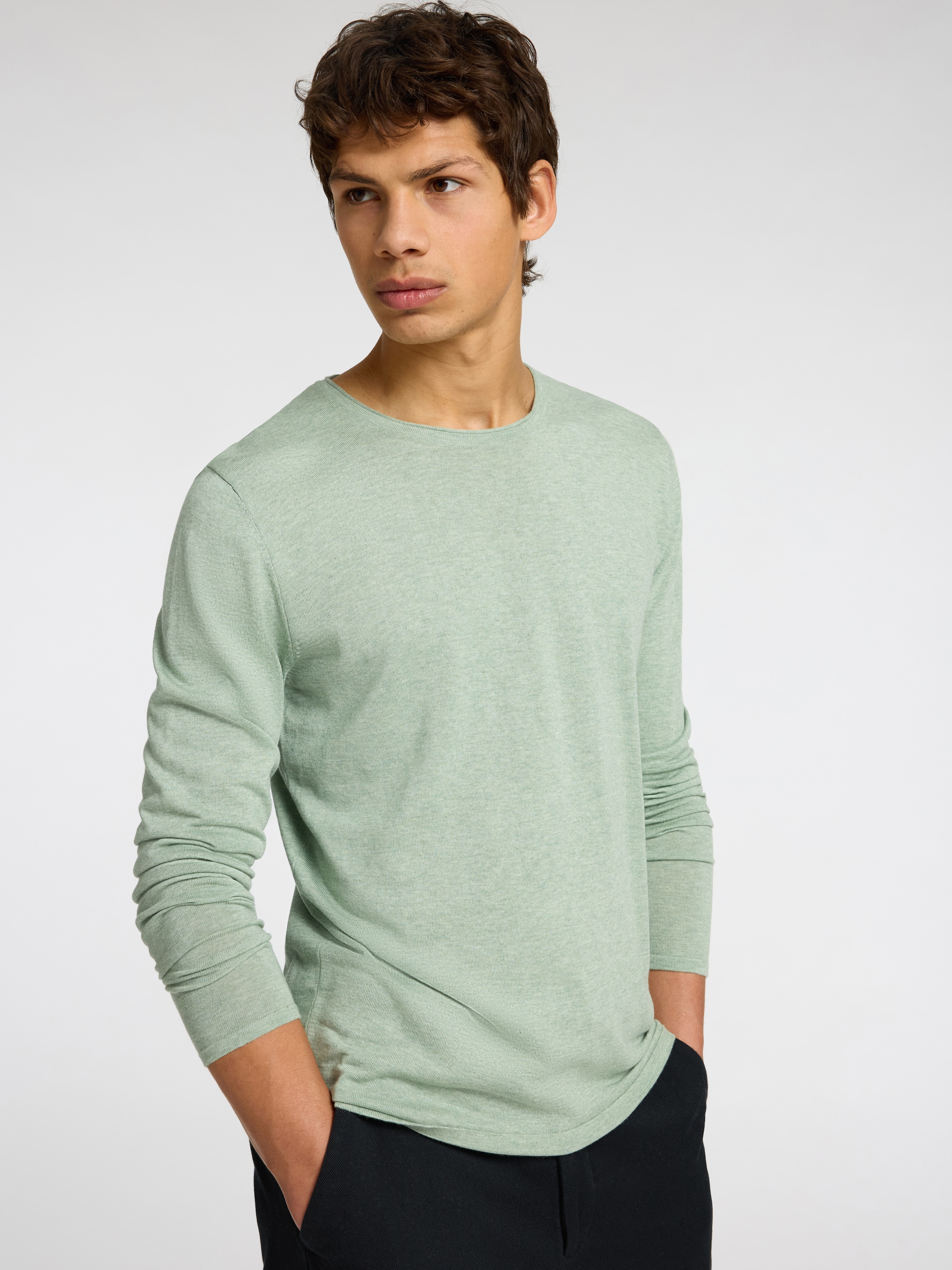 SELECTED HOMME Rundhalspullover »SLHROME LS KNIT CREW NECK NOOS«