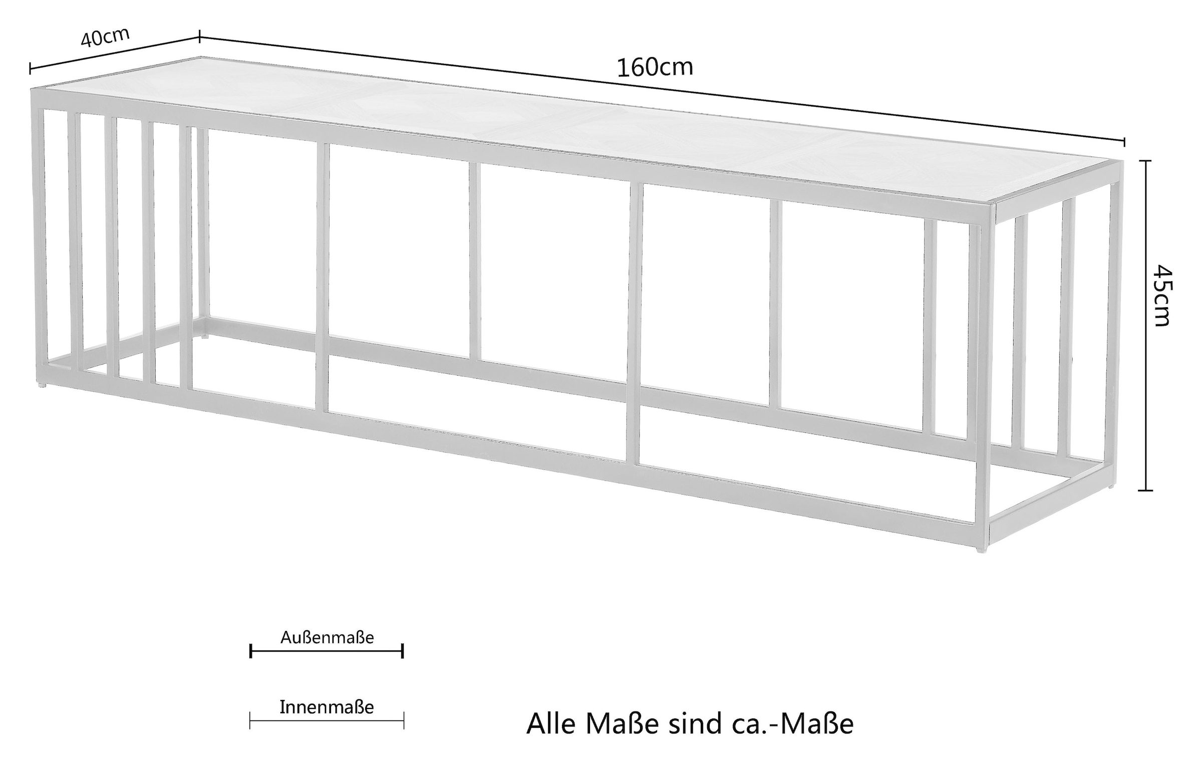 Home affaire Lowboard »Winding, TOPSELLER!, OTTOs Choice«, aus MDF und Furnier, Füsse aus Metall, Breite 160 cm