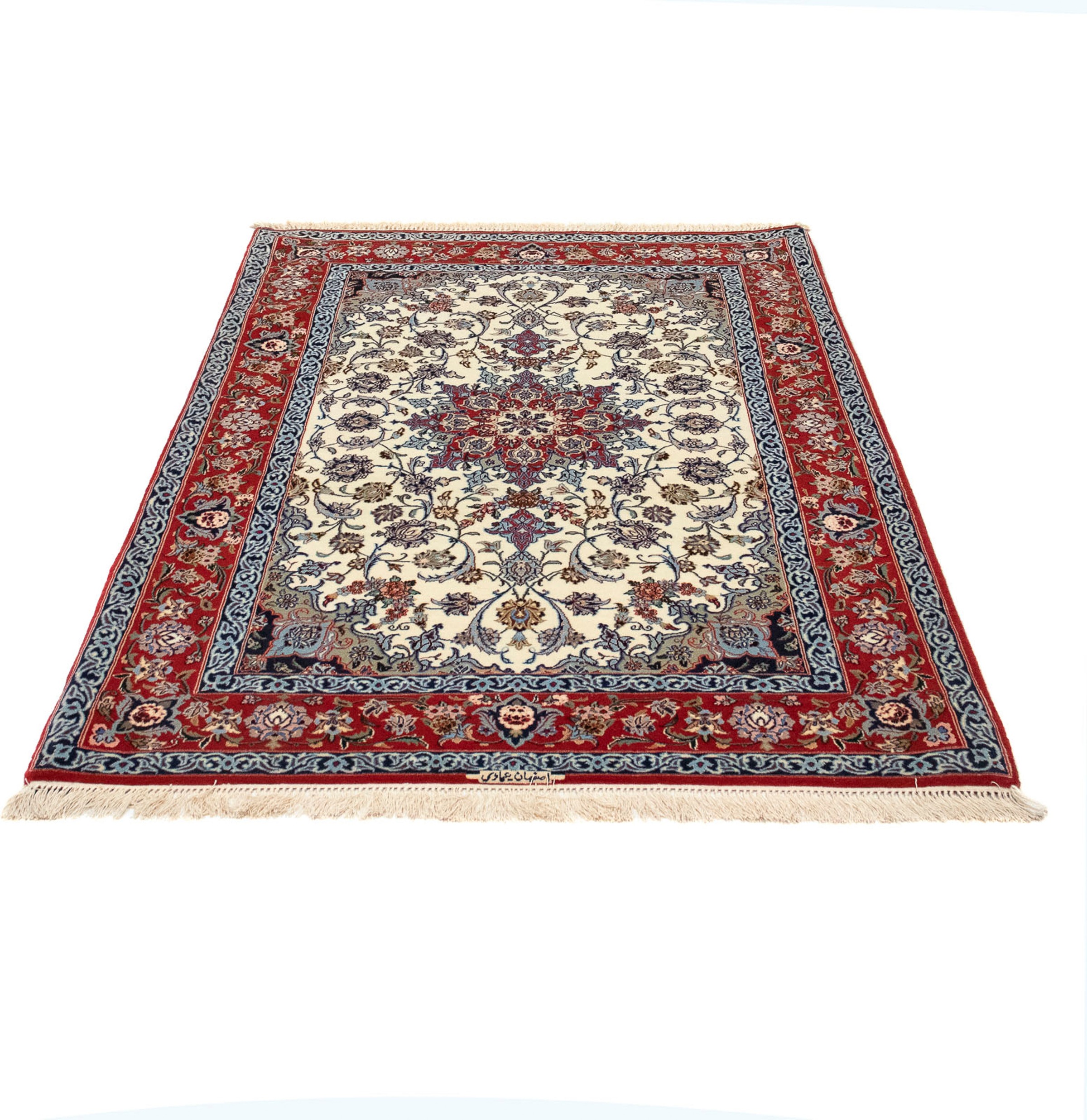 Image of morgenland Orientteppich »Perser - Isfahan - Premium - 167 x 116 cm - beige«, rechteckig, 6 mm Höhe, Wohnzimmer, Handgeknüpft, Einzelstück mit Zertifikat bei Ackermann Versand Schweiz
