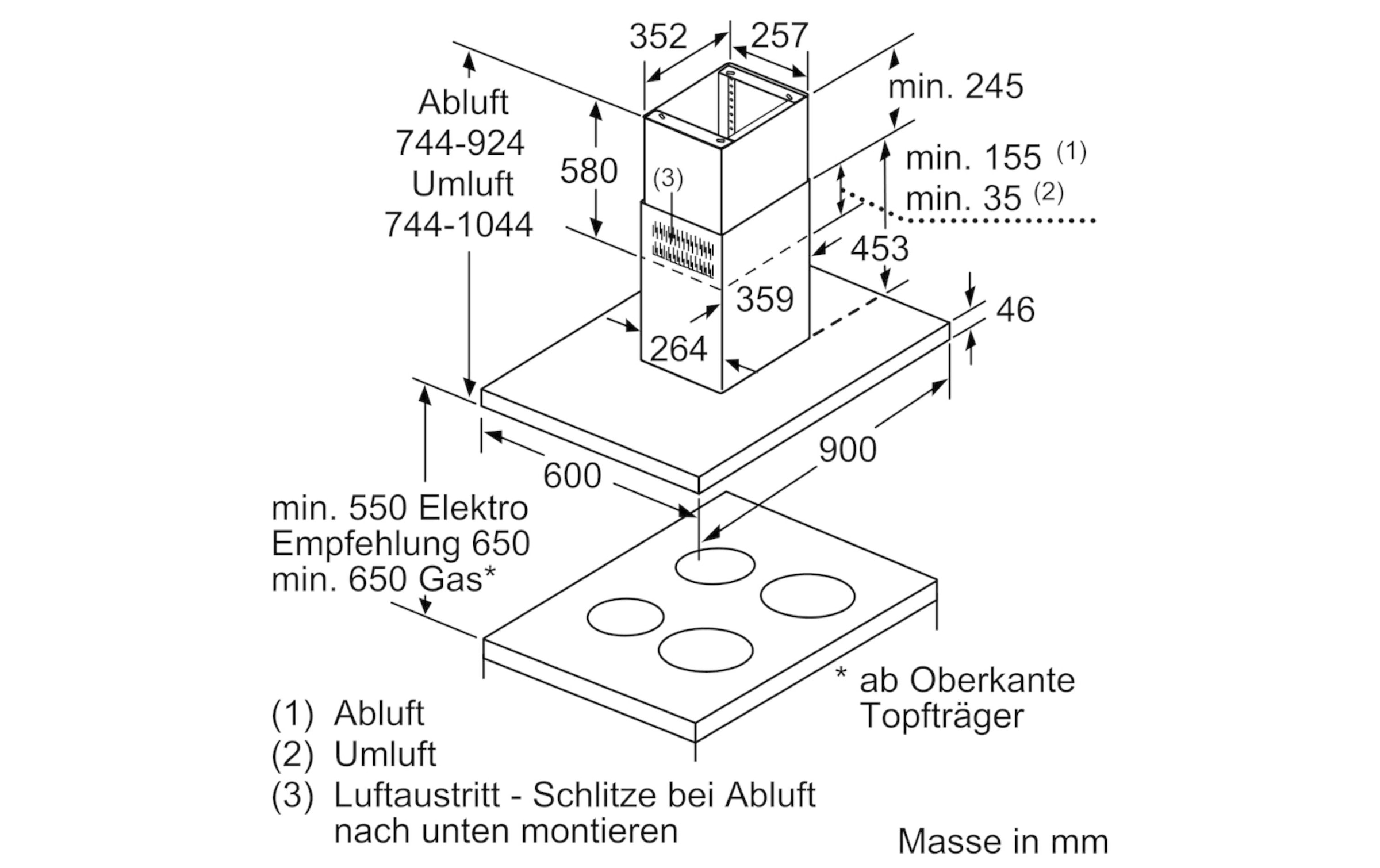 SIEMENS Inselhaube »LF91BUV50 3 Stufen«