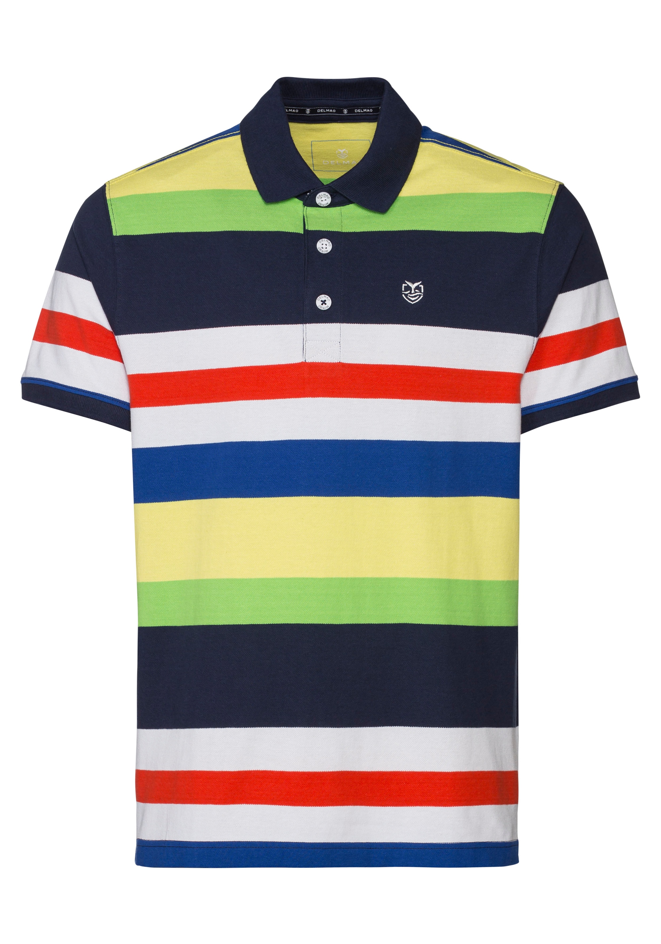 DELMAO Poloshirt, mit Stickerei und Multicolour Streifen