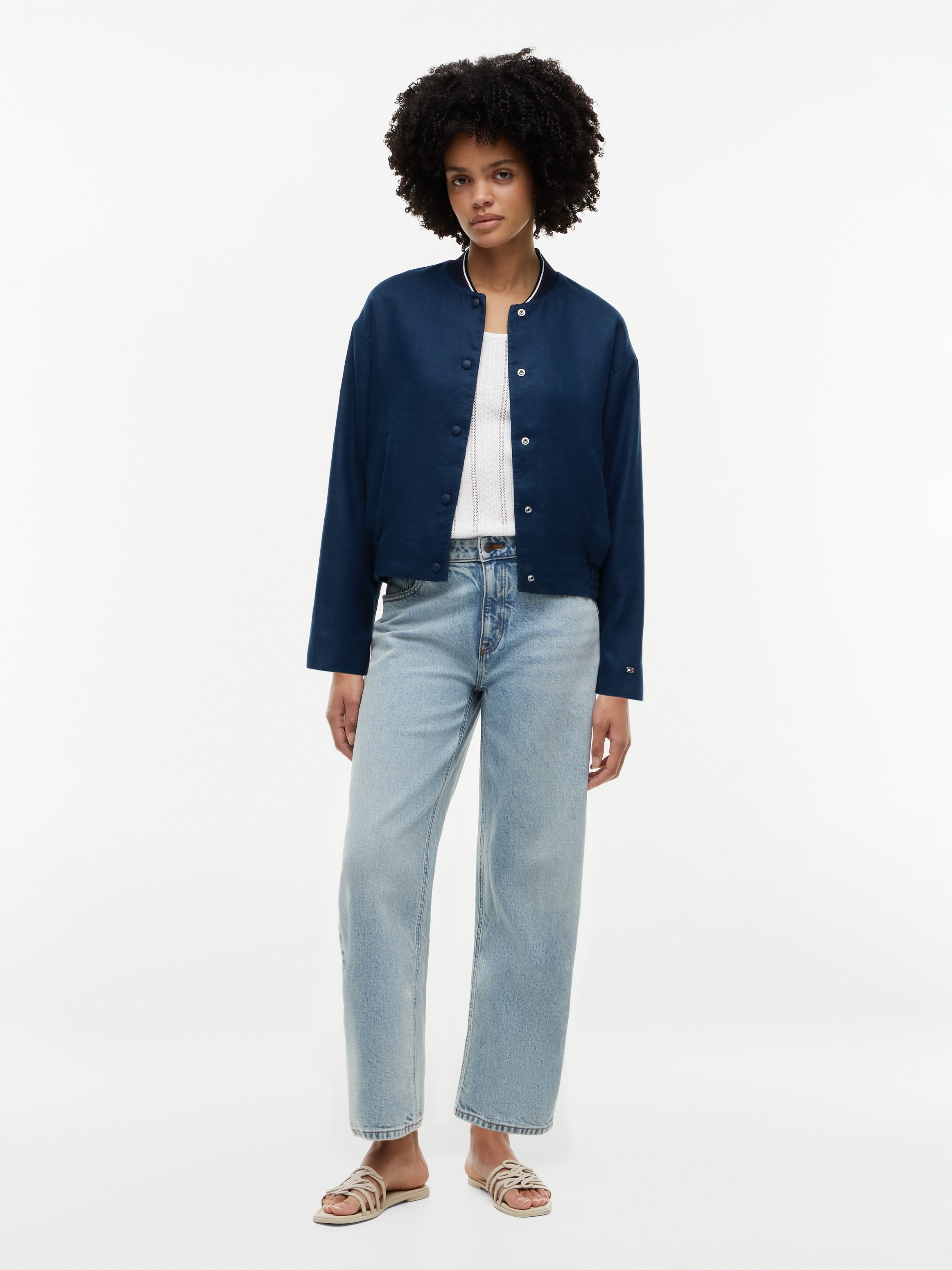 Tommy Hilfiger Bomberjacke »RWB LINEN BOMBER« Leinen