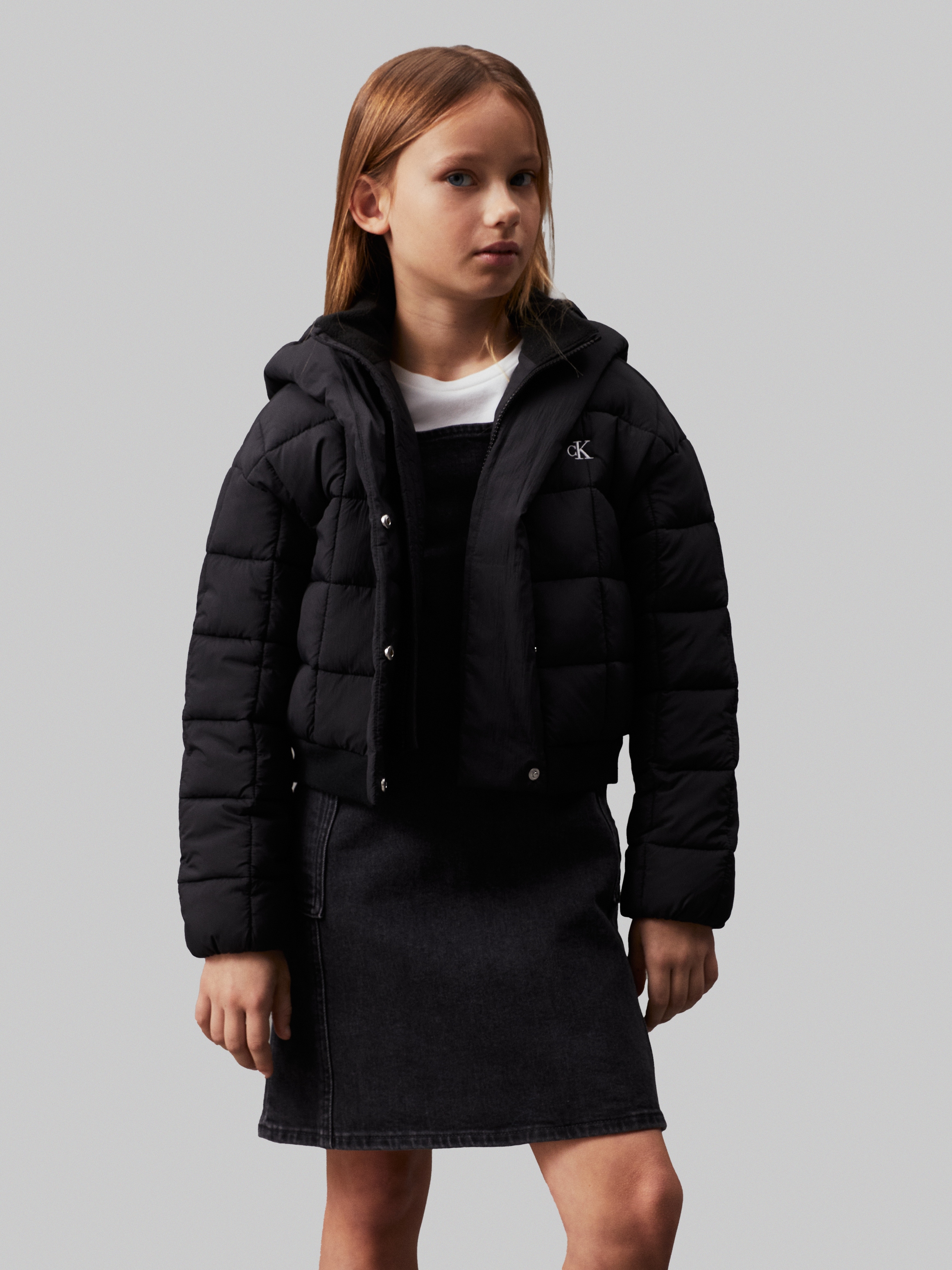 Image of Calvin Klein Jeans Outdoorjacke "ARCHIVE GRID PUFFER JACKET" mit Kapuze für Kinder bis 16 Jahre