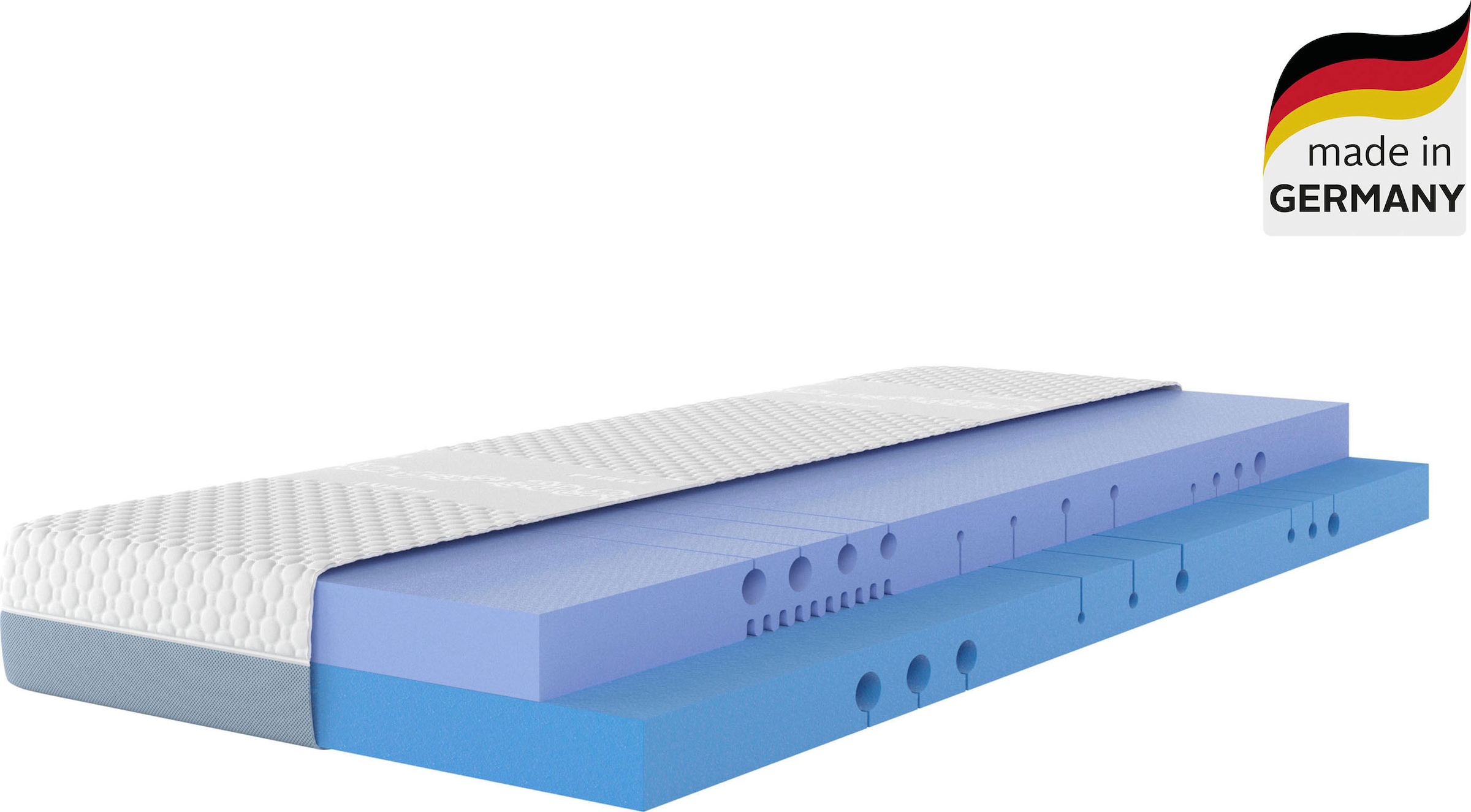 Schlafwelt Komfortschaummatratze »Flipper, Auswahl aus zwei Wendematratzen mit gesamt 4 Härten für ALLE Körpergewichte (von H2 bis H4), immer optimal für Seiten/Rücken und Bauchschläfer«, 19 cm hoch, Raumgewicht: 39 kg/m³, (1 St.)