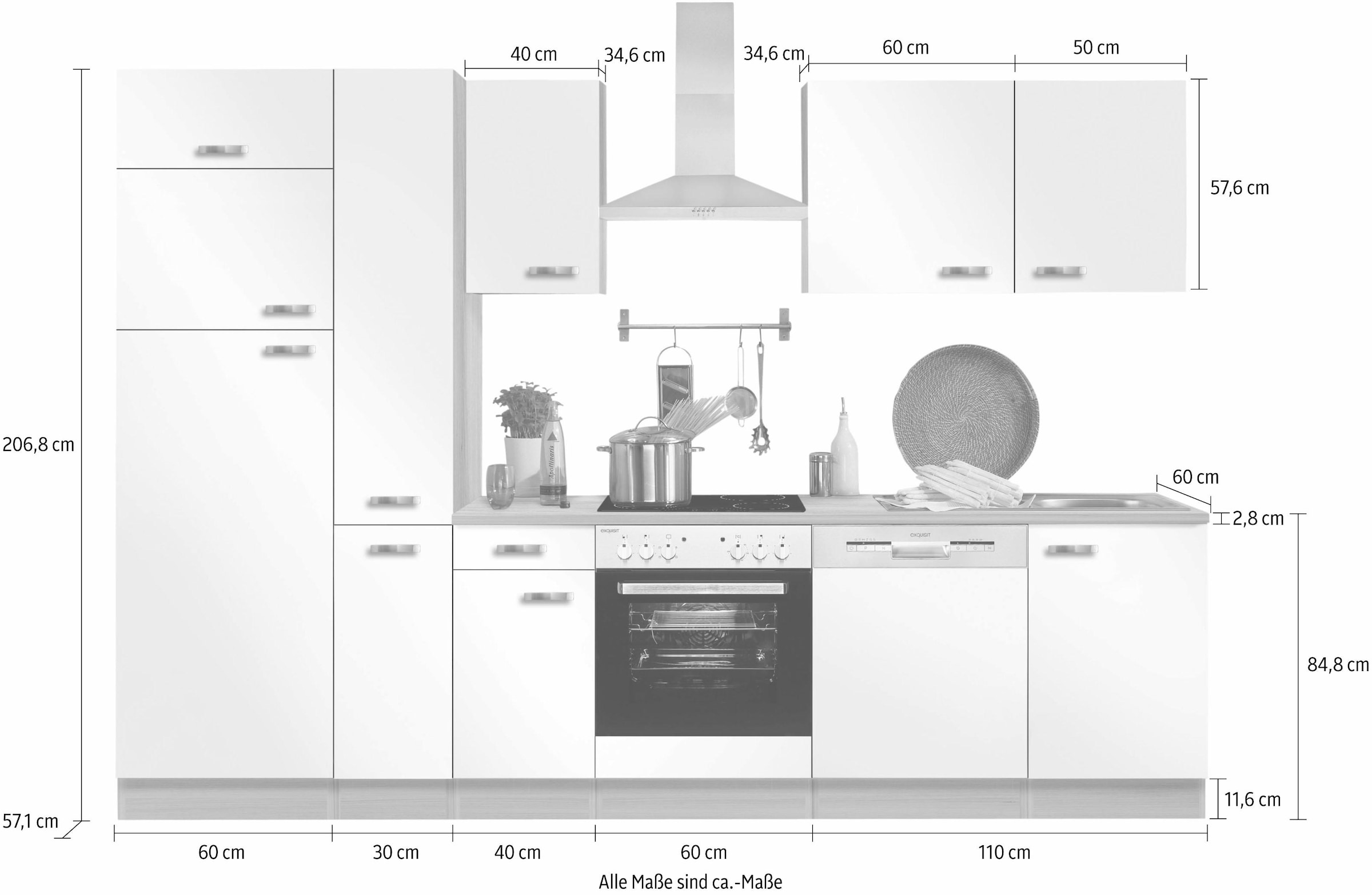 kaufen E-Geräte, ohne 300 cm Küchenzeile bequem »Faro«, OPTIFIT Breite