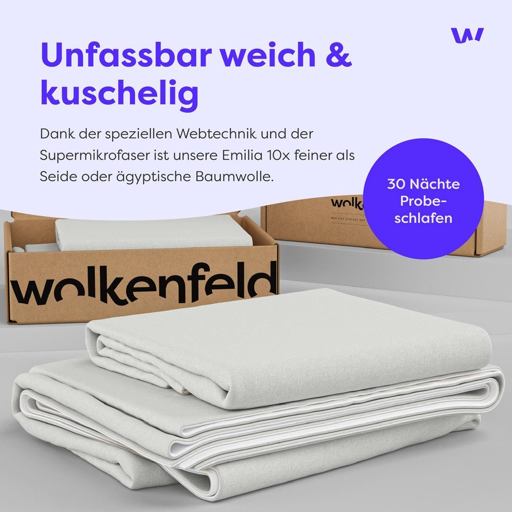 Wolkenfeld Bettwäsche »Wolkenfeld Bettwäsche Allergiker Bettwäsche, unfassbar weich« 2 Stk. 135x200 cm, 155x220 & Übergrössen inkl. Kissenbezüge 80x80, 2-farbig