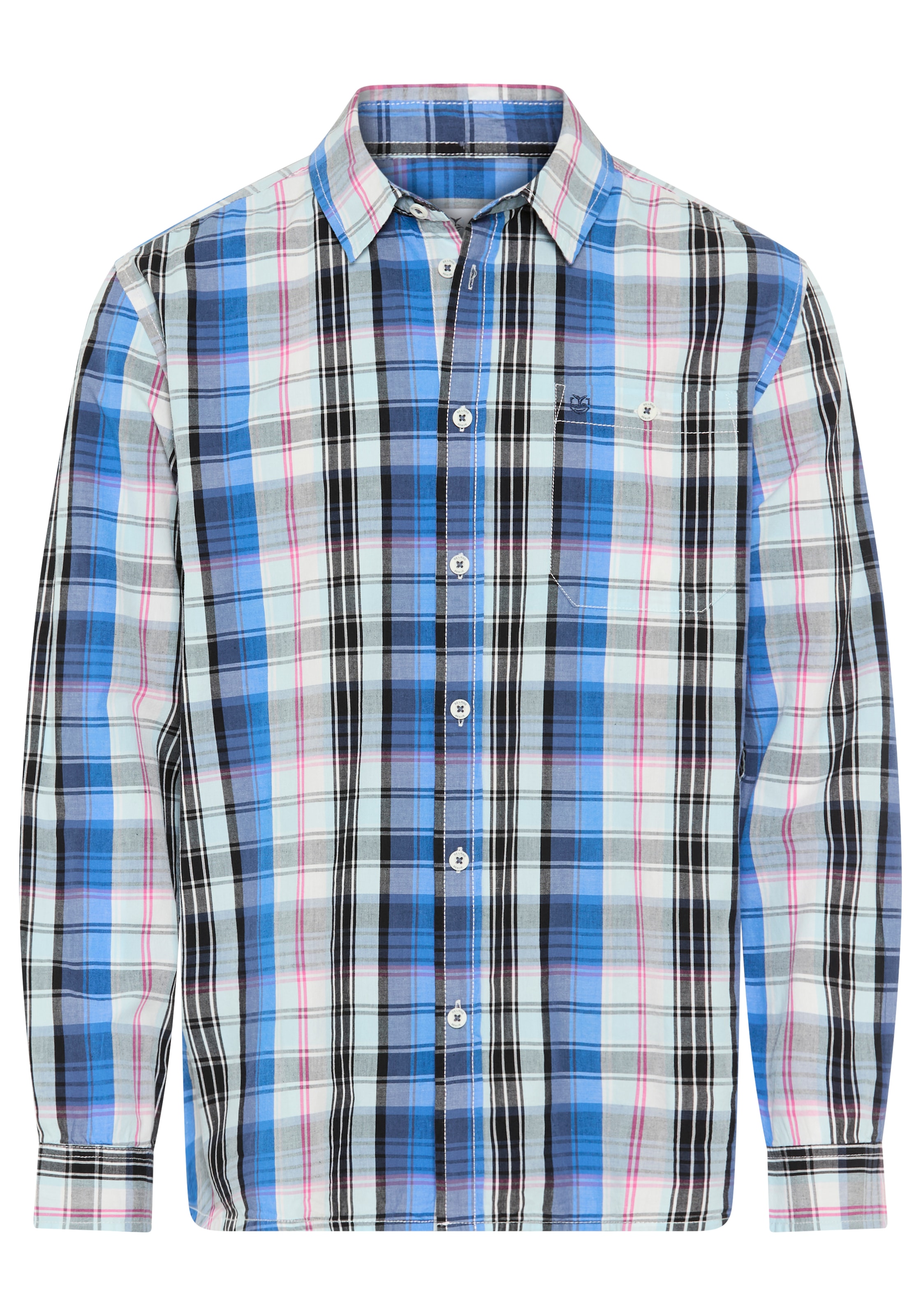 DELMAO Chemise à carreaux manches longues avec fente, en coton, coupe cintrée