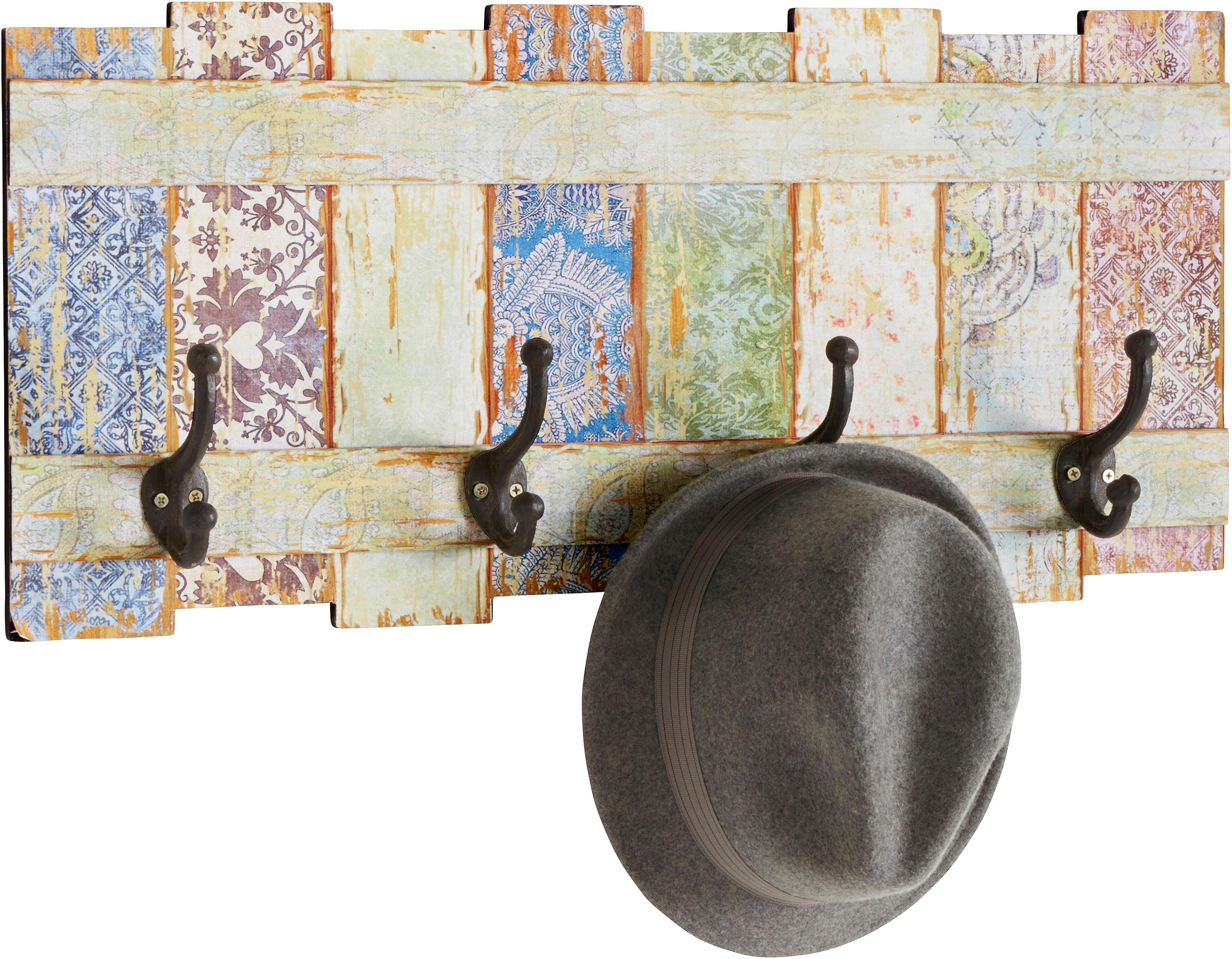 Image of Home affaire Hakenleiste »Pastell«, Garderobe mit 4 Kleiderhaken, Pastell-Farben, Shabby Look bei Ackermann Versand Schweiz