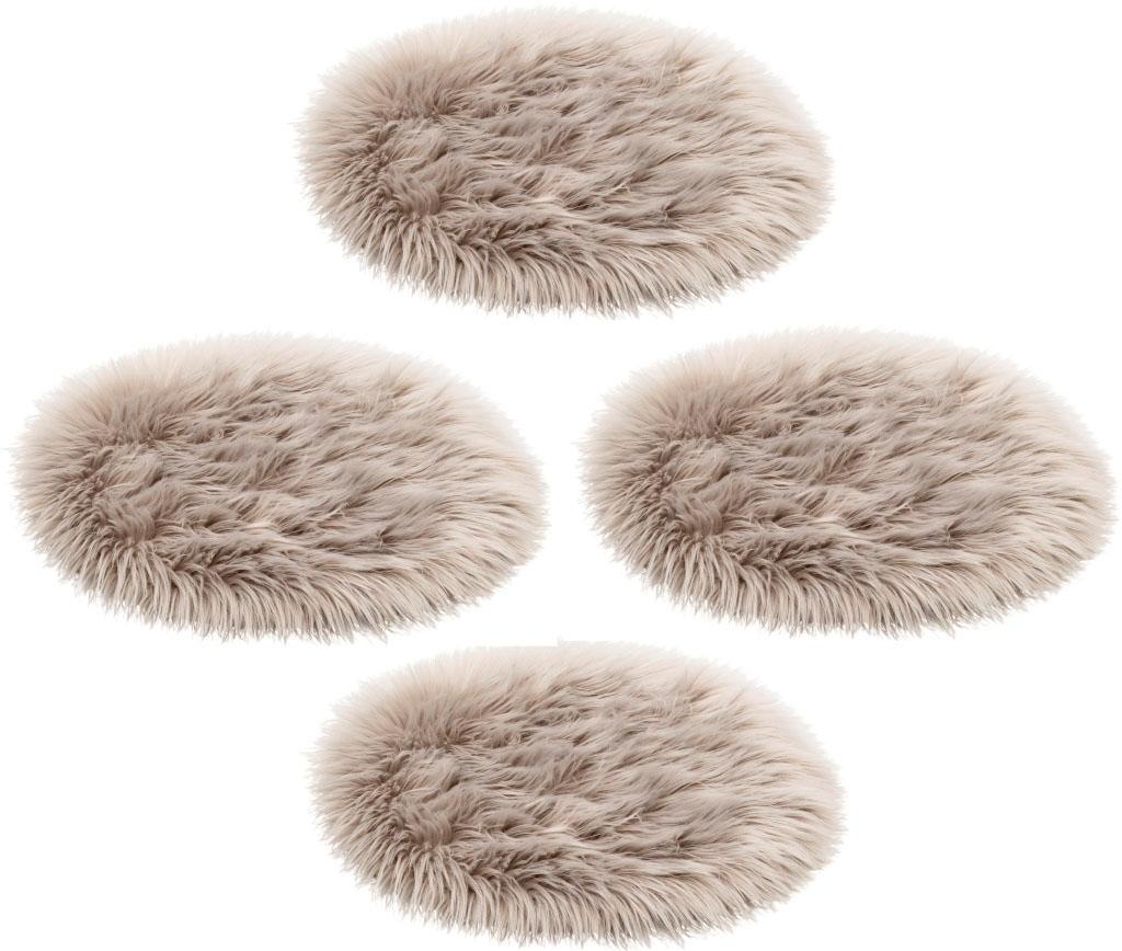 Image of ASTRA Fellteppich »Mia Flokati«, rund, 50 mm Höhe, Sitzauflage, Sitzfell, rund, Ø 35 cm, Kunstfell, waschbar bei Ackermann Versand Schweiz