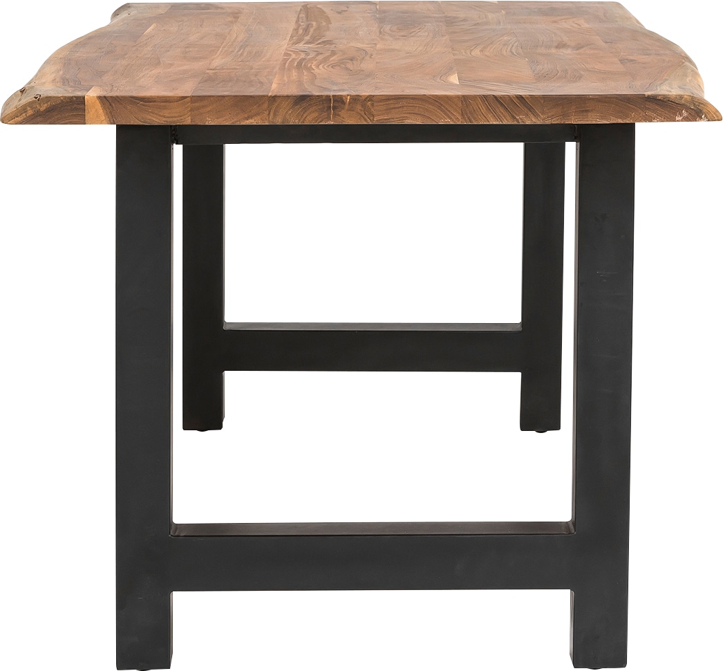 SalesFever Ensemble de salle à manger »Esszimmerausstattung aus Holz und Metall« Set, 5 cuis tlg. 5-teiliges Set aus doppelt gewachstem Massivholz