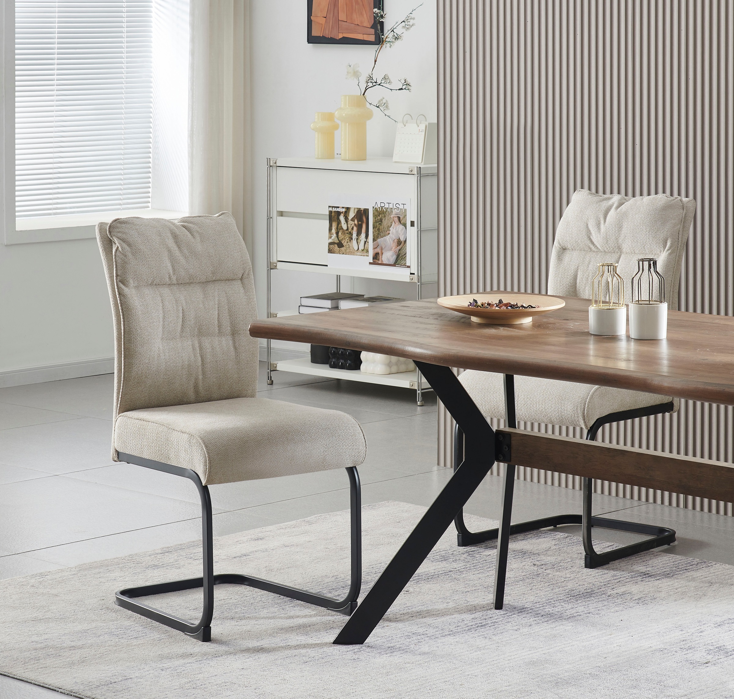 Home affaire Chaise de salle à manger »BARRIE, 2er Set, mit Metallgestell in matt schwarz« (Ensemble) 2 cuisen différentes couleurs, charge maximale par chaise 120 kg
