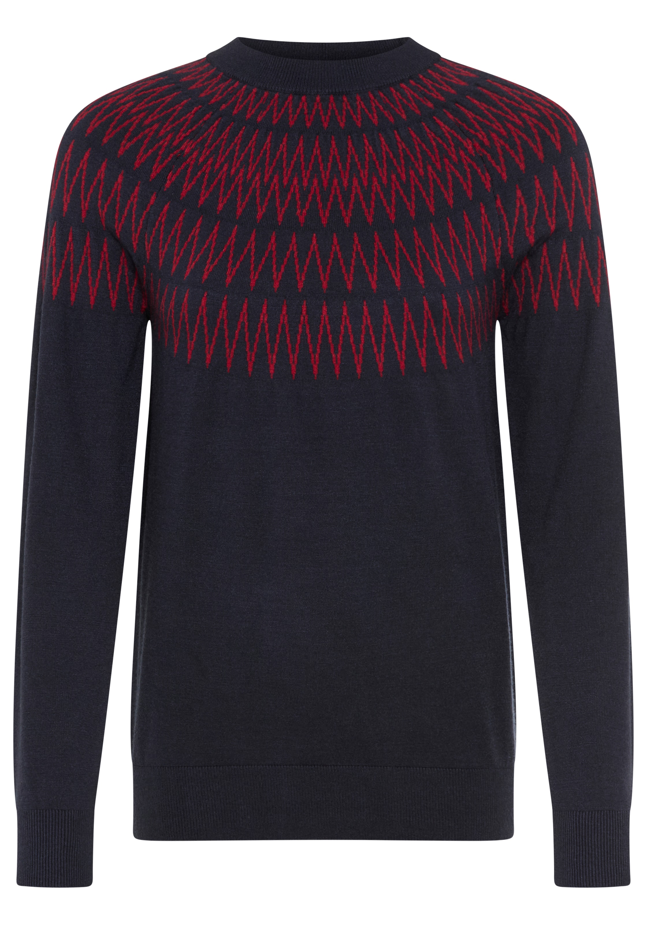 Laura Scott Strickpullover »mit figurumspielender Passform« aus weicher Viskosemischung, mit Norwegermuster