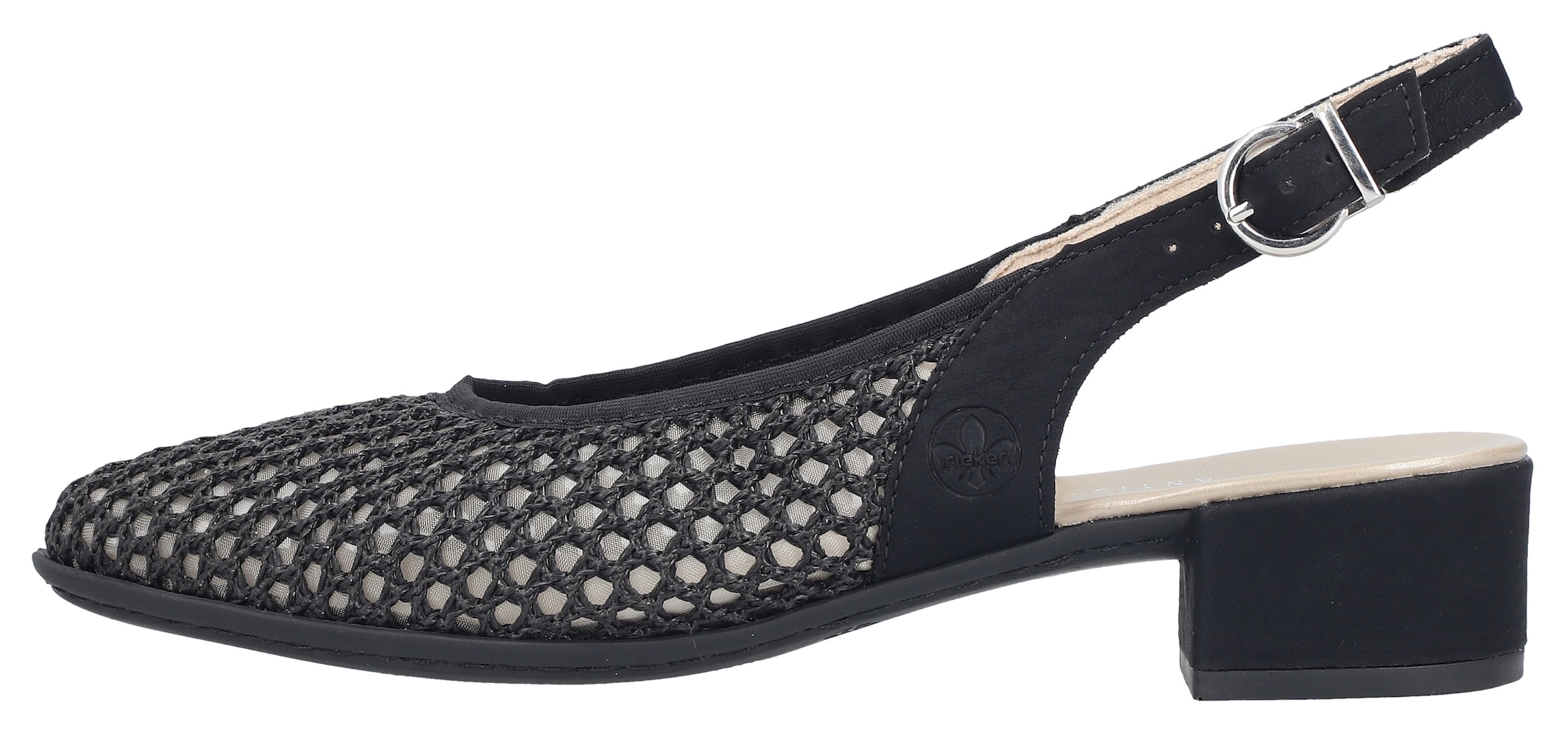 Rieker Sandale à enfiler  chaussure d'été, chaussure de fête, talon bloc, avec brides
