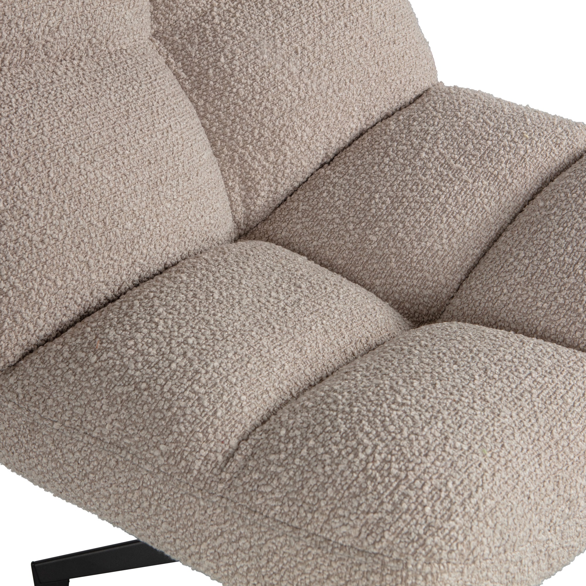 WOOOD Fauteuil pivotant »Vinny Bouclé-Bezug mit Drehmechanismus H 80 x B 75 x T 75 cm« capacité de charge 120 kg, rembourrage en mousse de polyuréthane, structure métallique