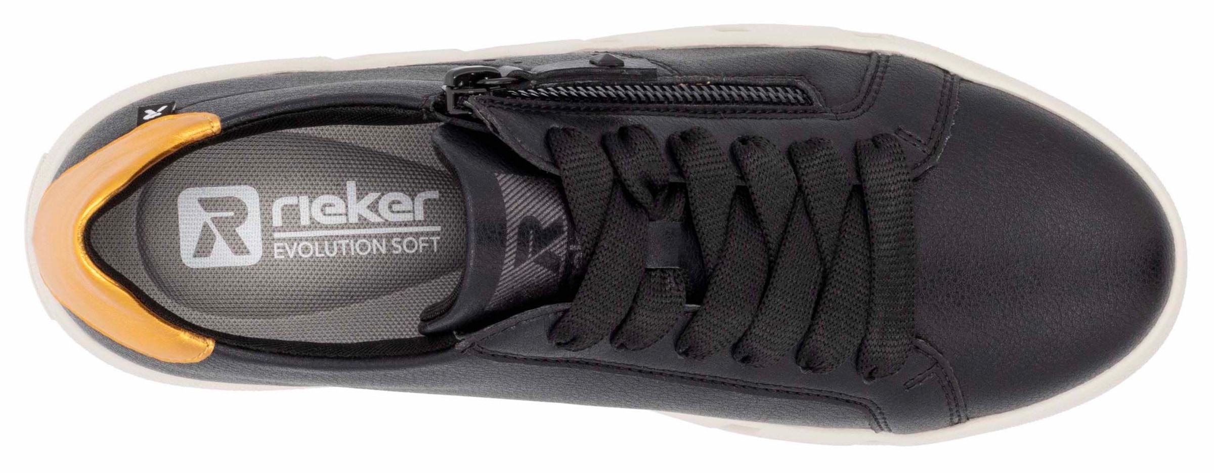 Rieker EVOLUTION Plateausneaker, Freizeitschuh, Halbschuh, Schnürschuh mit zusätzlichem Reissverschluss