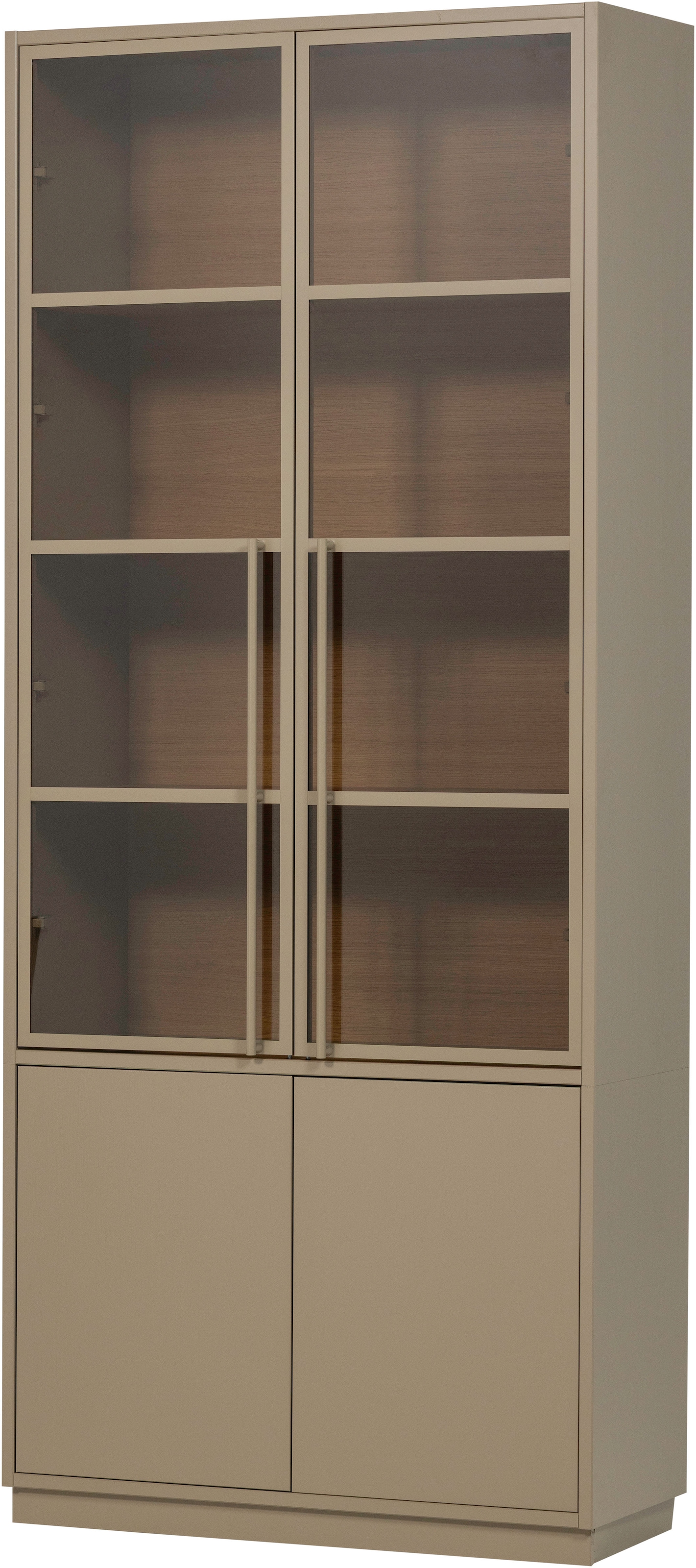 Image of WOOOD Glasvitrine "Casa FSC Mix Kiefernholz Glastüren mit Eichendekor 101x40x236 cm" Kratzfeste Melaminoberfläche, sichtbare Maserung, einfach zu montieren