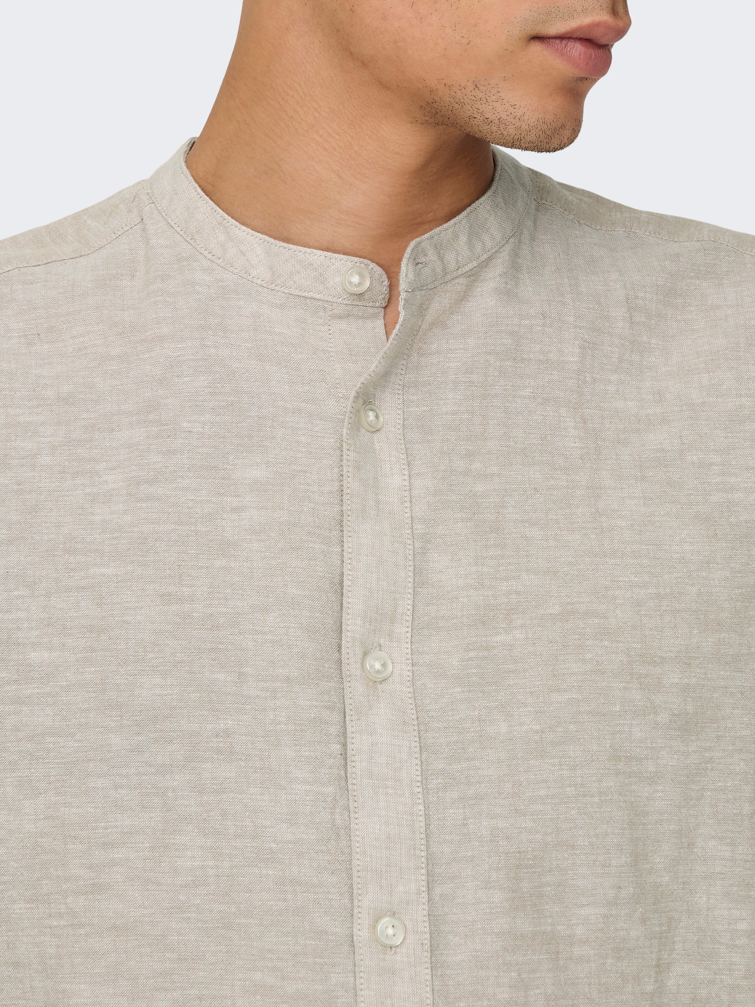ONLY & SONS Chemise à manches longues »ONSCAIDEN LS SOLID LINEN MAO SHIRT NOOS«
