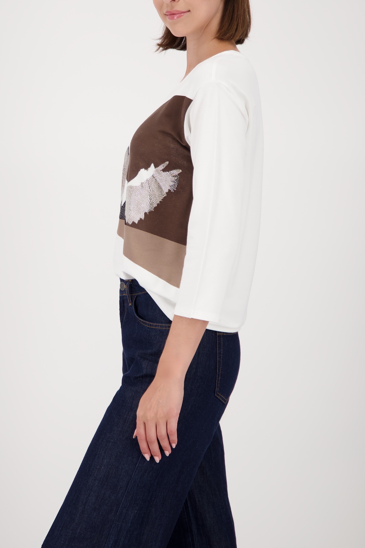 Monari 3/4-Arm-Shirt »Shirt Schwan«, Regular fit mit Rundhalsausschnitt
