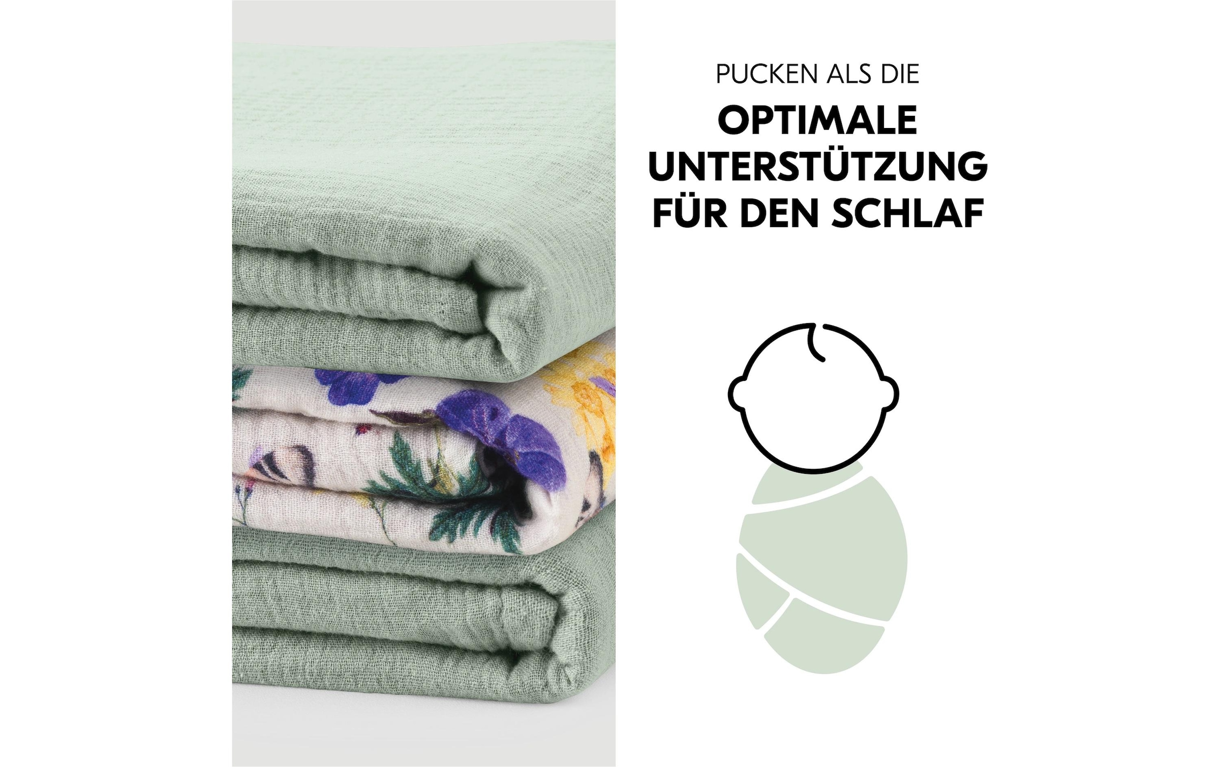 Hauck Doudou »Cuddle N Clean 3Set Sage-Beige-Floral« 3 tlg.