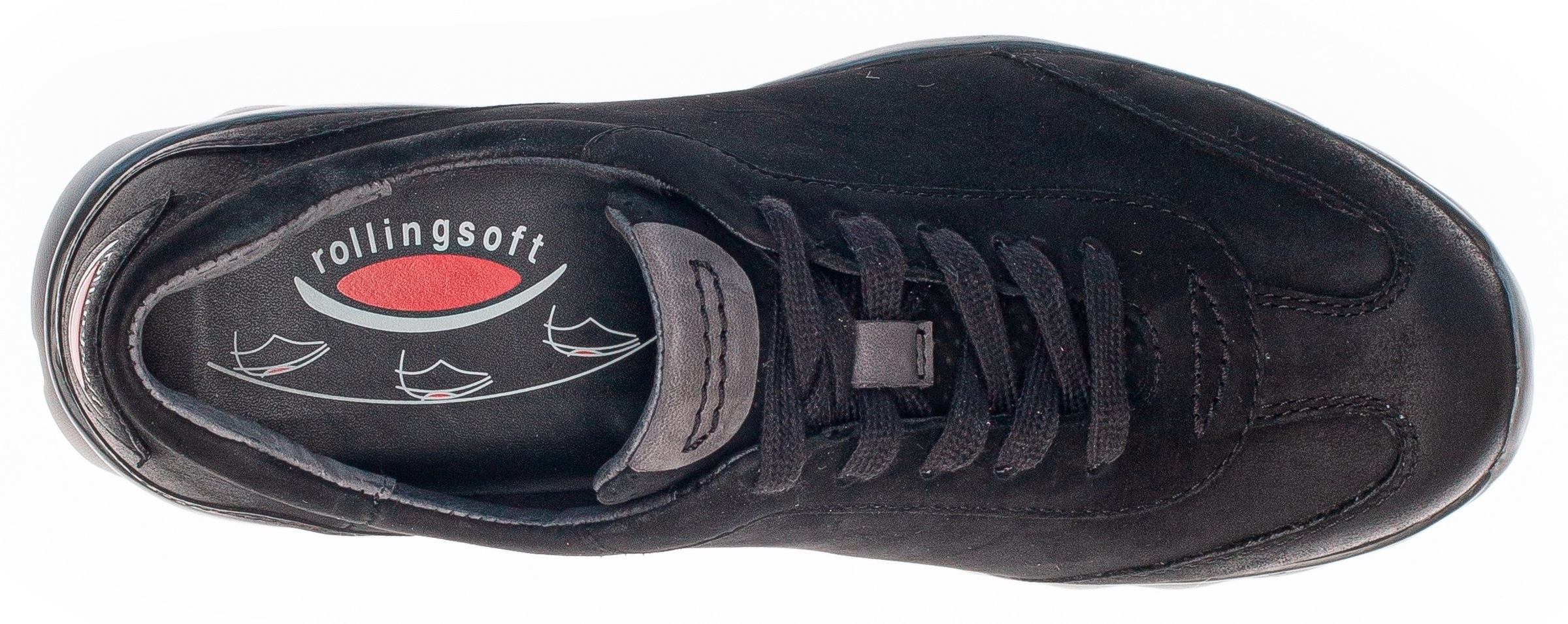 Gabor Rollingsoft Keilsneaker, mit Logoschriftzug an der Ferse, Freizeitschuh, Halbschuh, Schnürschuh