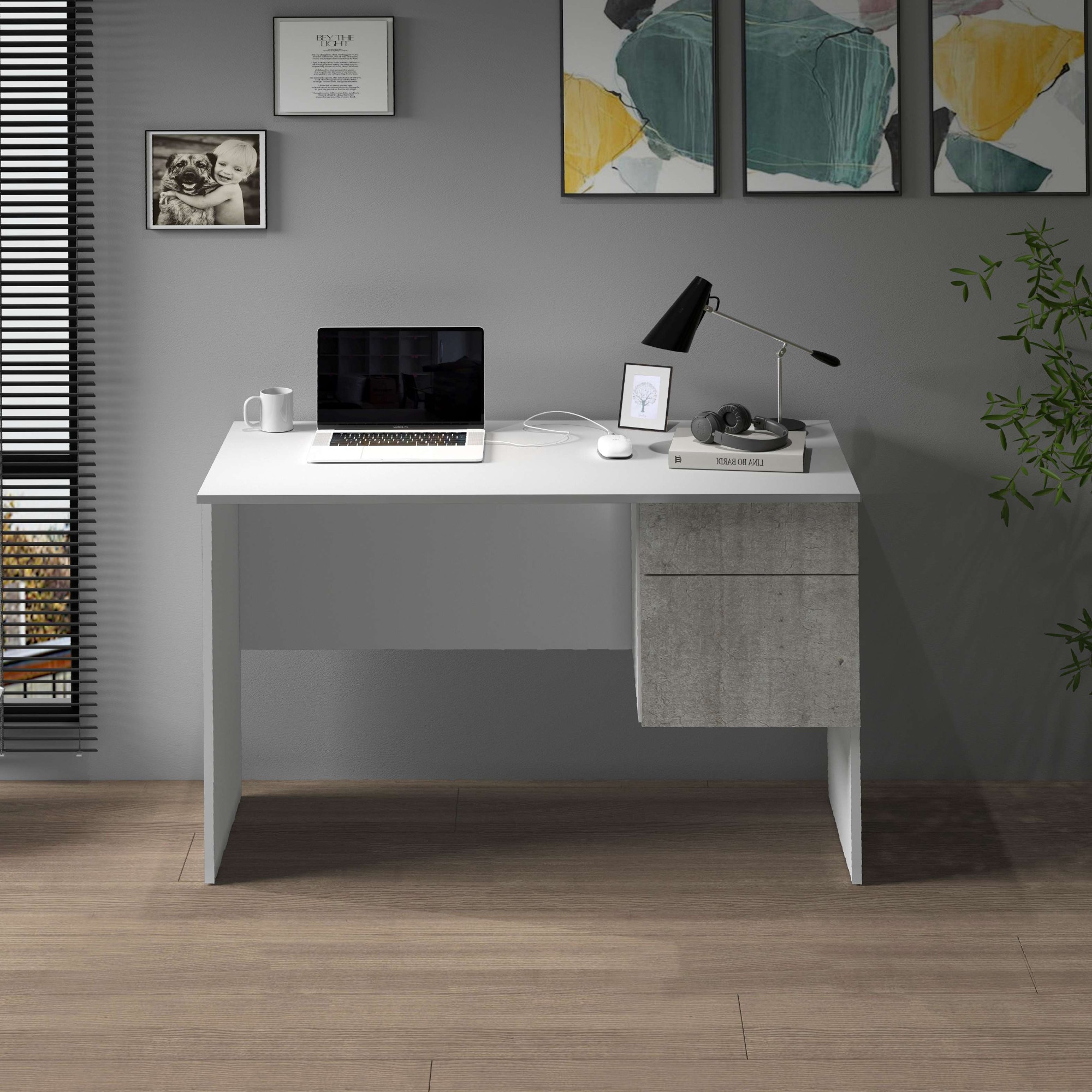 INOSIGN Schreibtisch »Coro, kleiner Computertisch, Bürotisch« mit 1 Tür & 1 Schublade, Breite 110 cm, Made in Italy