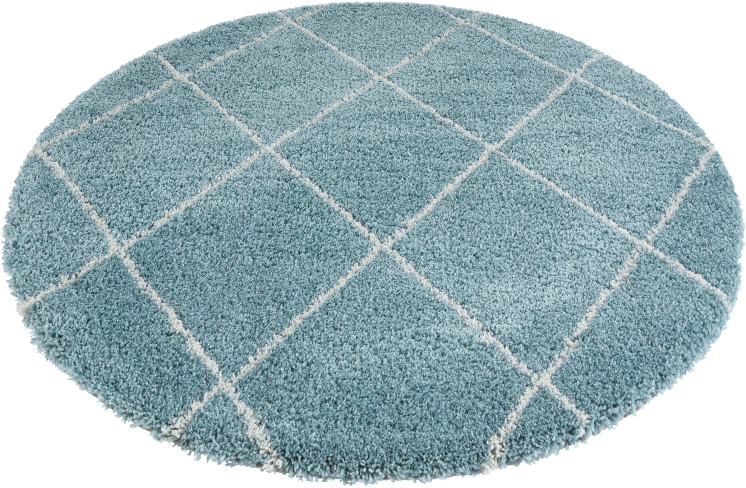 Image of Leonique Hochflor-Teppich »Belle«, rund, 35 mm Höhe, Rauten Design, weiche Haptik, ideale Teppiche für Wohnzimmer, Schlafzimmer, Esszimmer, Arbeitszimmer bei Ackermann Versand Schweiz