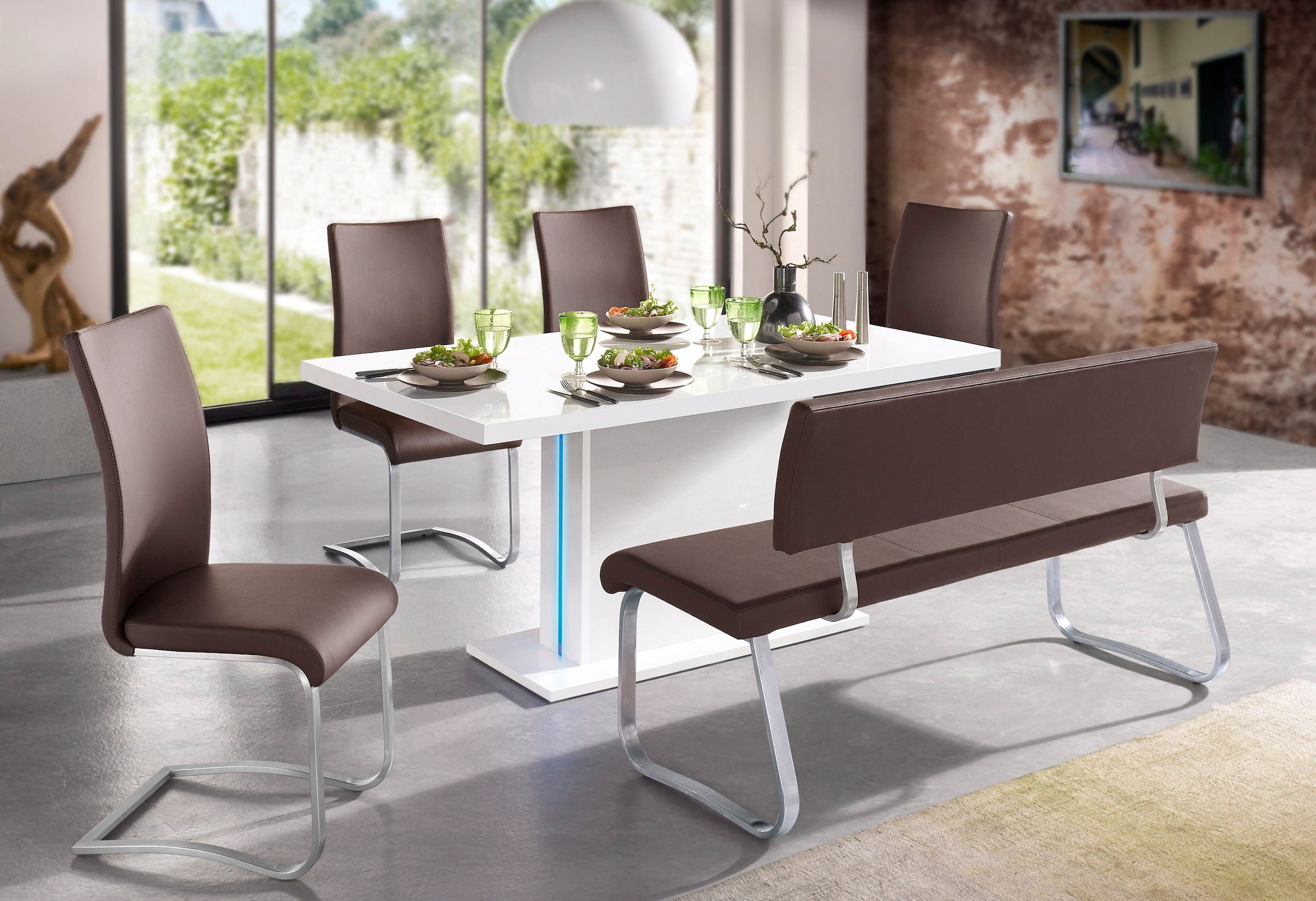 MCA furniture Freischwinger »Arco«, (Set), 2 St., Leder, Stuhl mit  Echtlederbezug, belastbar bis 130 Kg kaufen