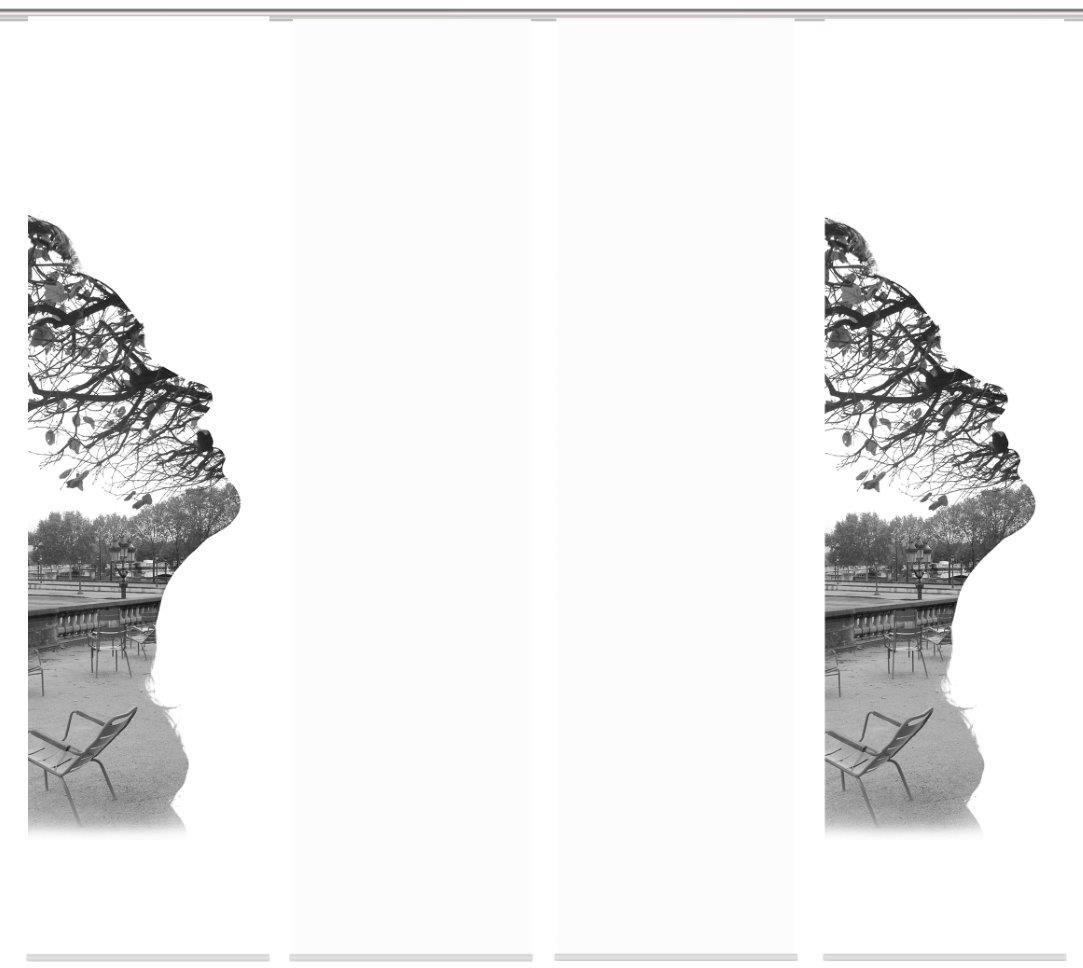 Image of HOME WOHNIDEEN Schiebegardine »FALUNA 4er SET«, (4 St.), Dekostoff-Seidenoptik, Digital bedruckt bei Ackermann Versand Schweiz