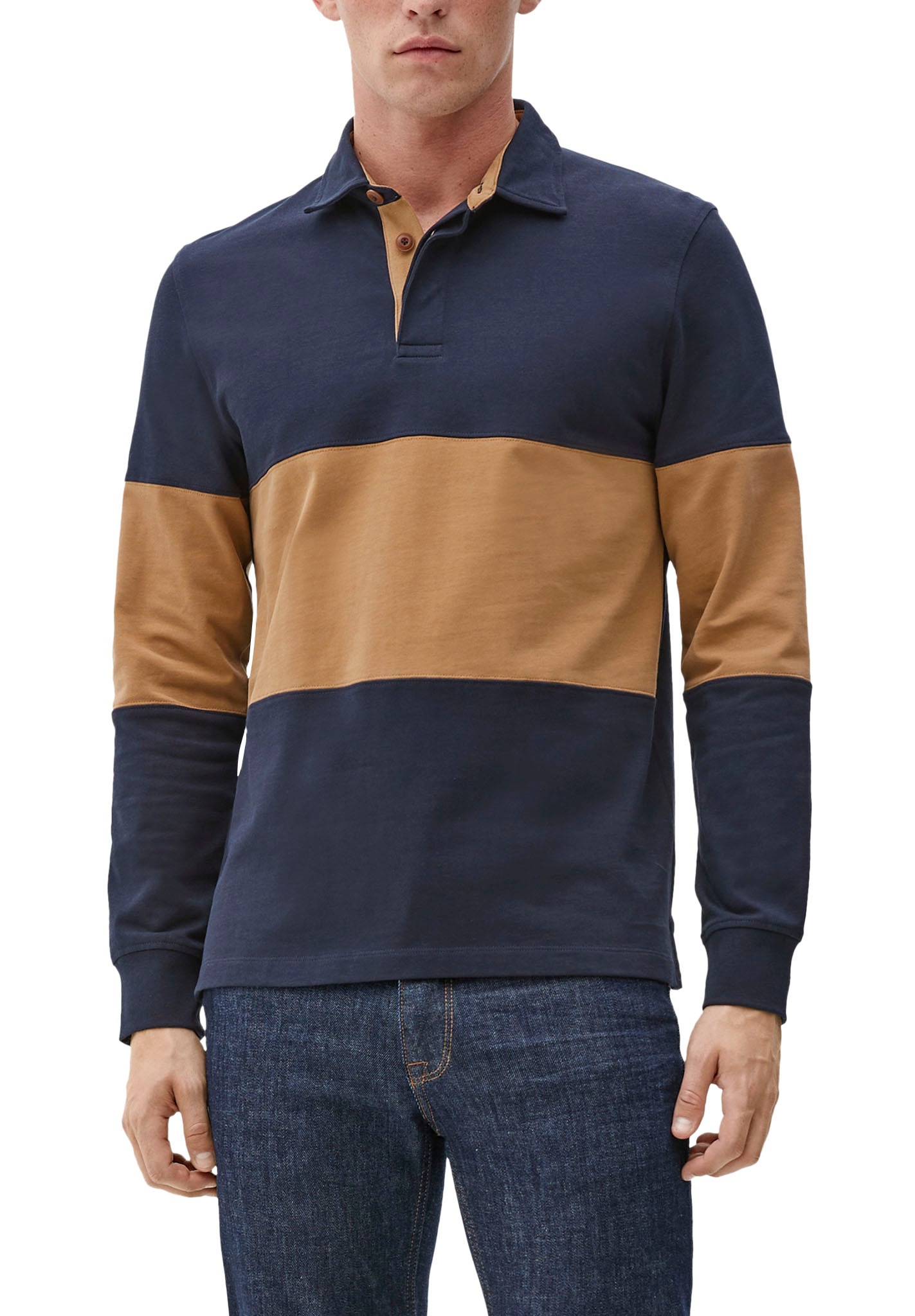 Image of s.Oliver Langarm-Poloshirt, Elastische Ärmelbündchen bei Ackermann Versand Schweiz