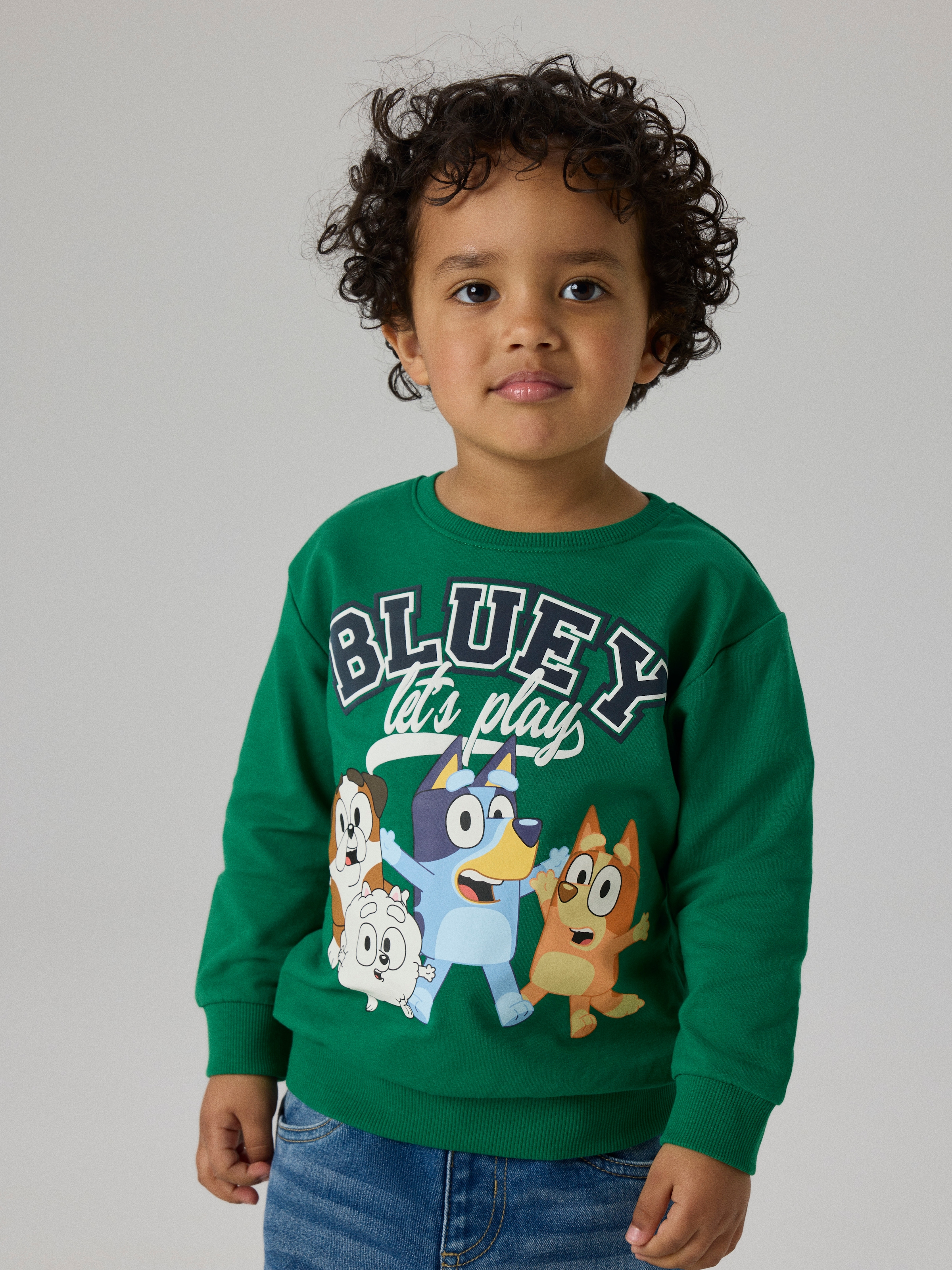 Image of Name It Sweatshirt "NMMJUST BLUEY NREG SWEAT UNB NOOS SKY", Baumwollmischung, regular fit