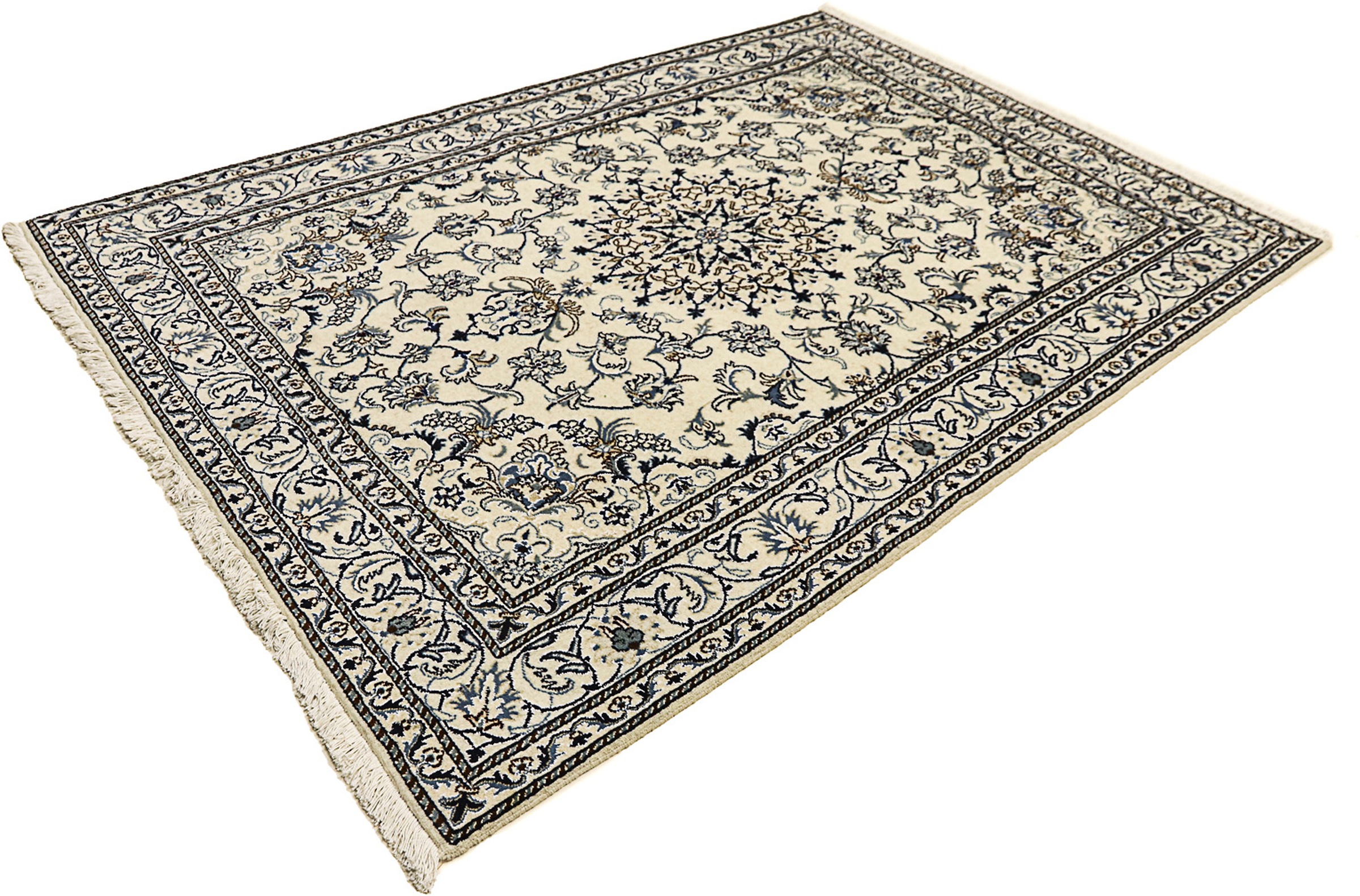 Image of morgenland Orientteppich »Perser - Nain - 235 x 165 cm - beige«, rechteckig, 12 mm Höhe, Wohnzimmer, Handgeknüpft, Einzelstück mit Zertifikat bei Ackermann Versand Schweiz