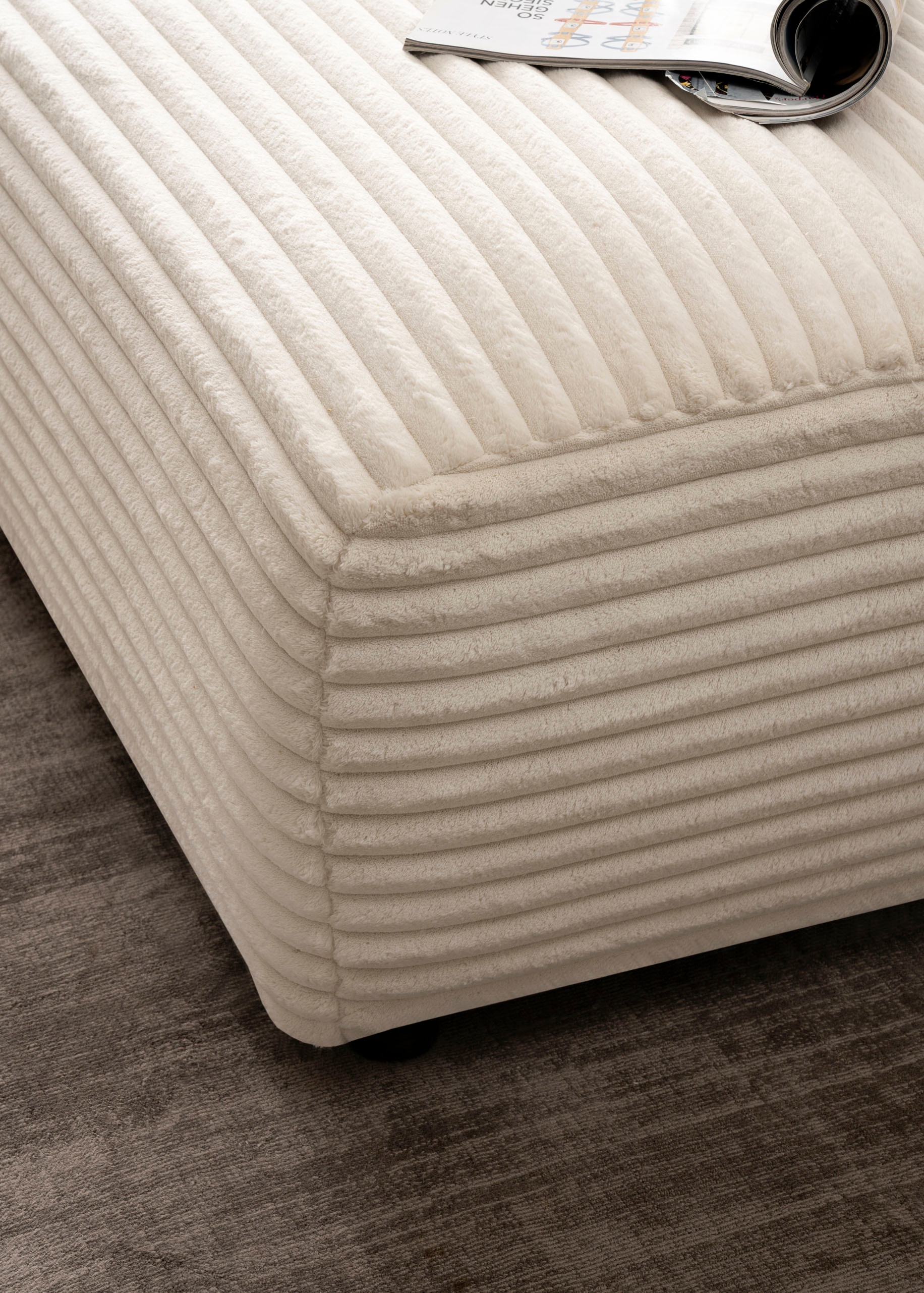 Home affaire Tabouret »BAKELS, Polsterhocker in Cord oder Boucle-Stoff« zur Serie BAKELS, Hocker stellbar zum Schlafsofa (Krokodilverbinder)