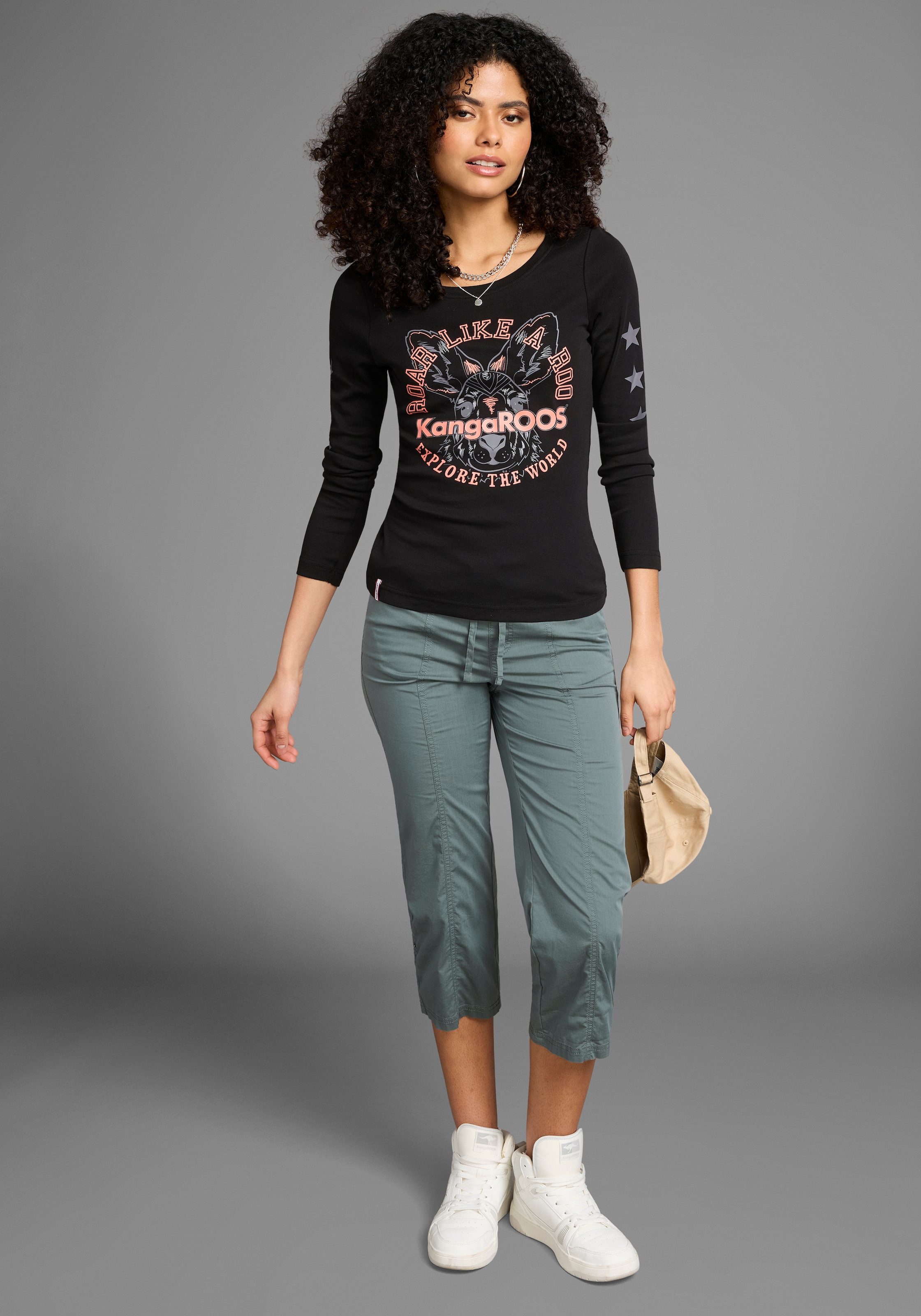 KangaROOS 3/4-Hose, sportliche Capri mit elastischem Bund