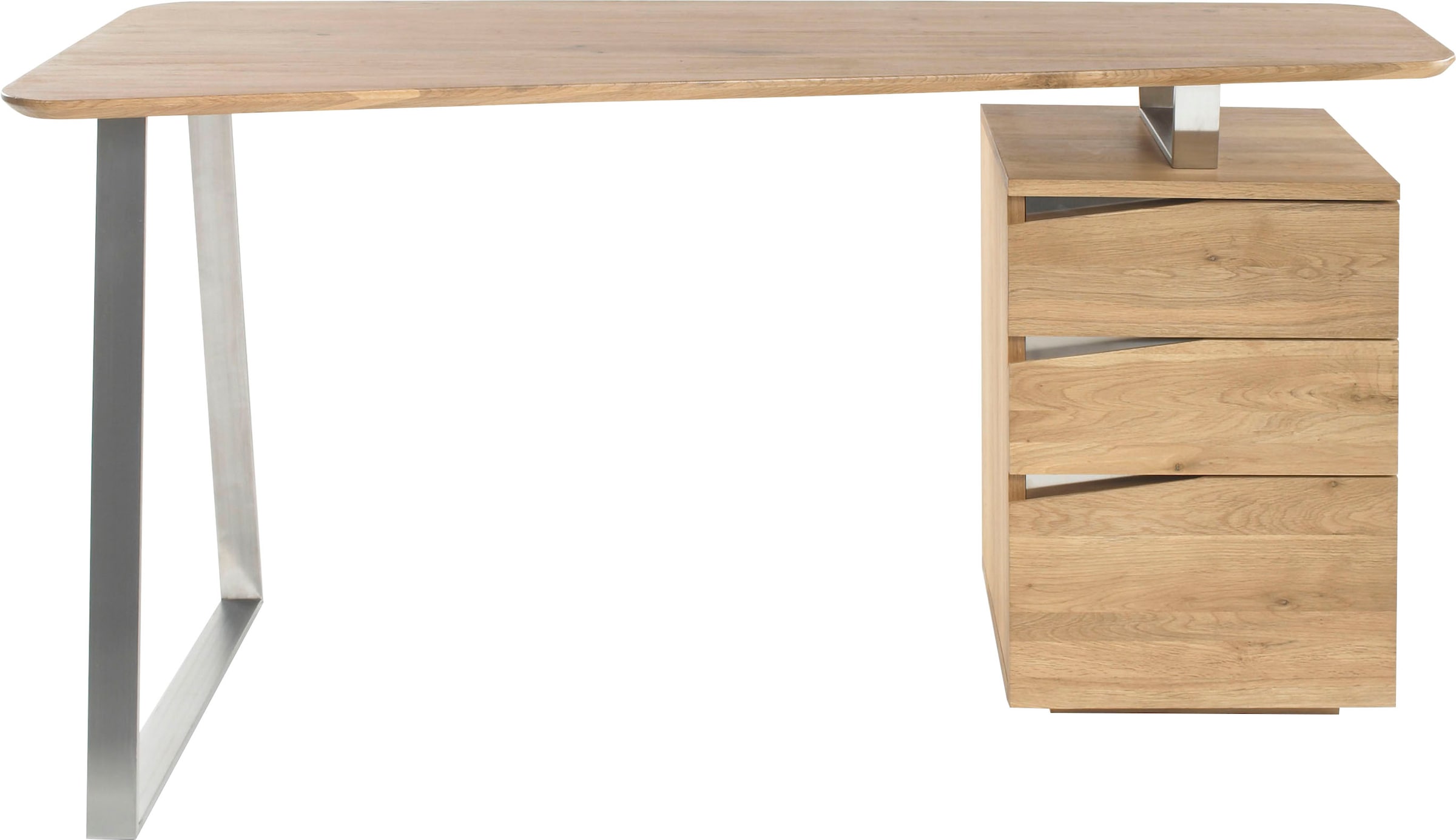 Schreibtisch »Tori«, Asteiche Massivholz geölt, mit 3 Schubladen, Breite 150 cm