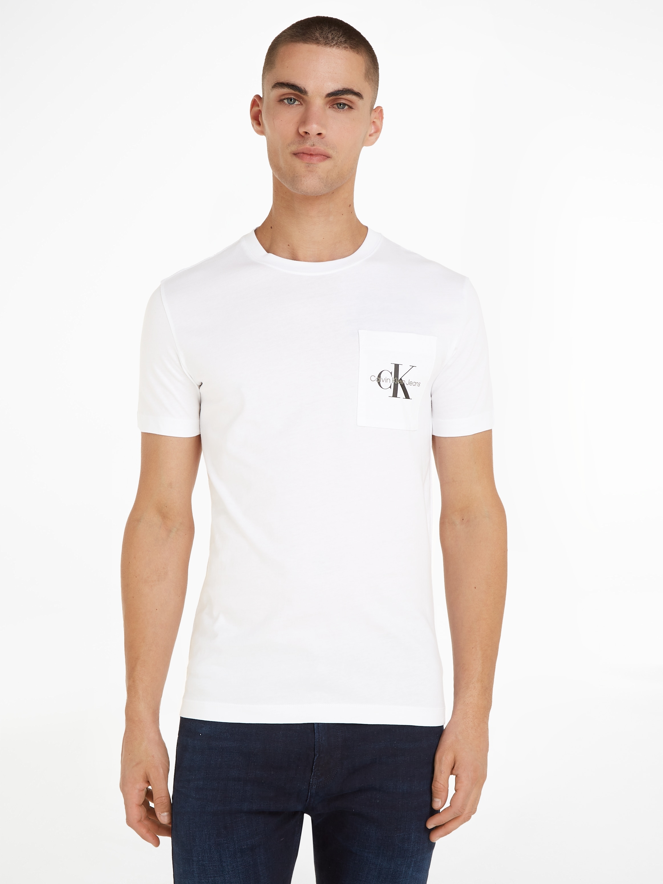Image of Calvin Klein Jeans T-Shirt "CORE MONOGRAM POCKET SLIM TEE" mit Brusttasche
