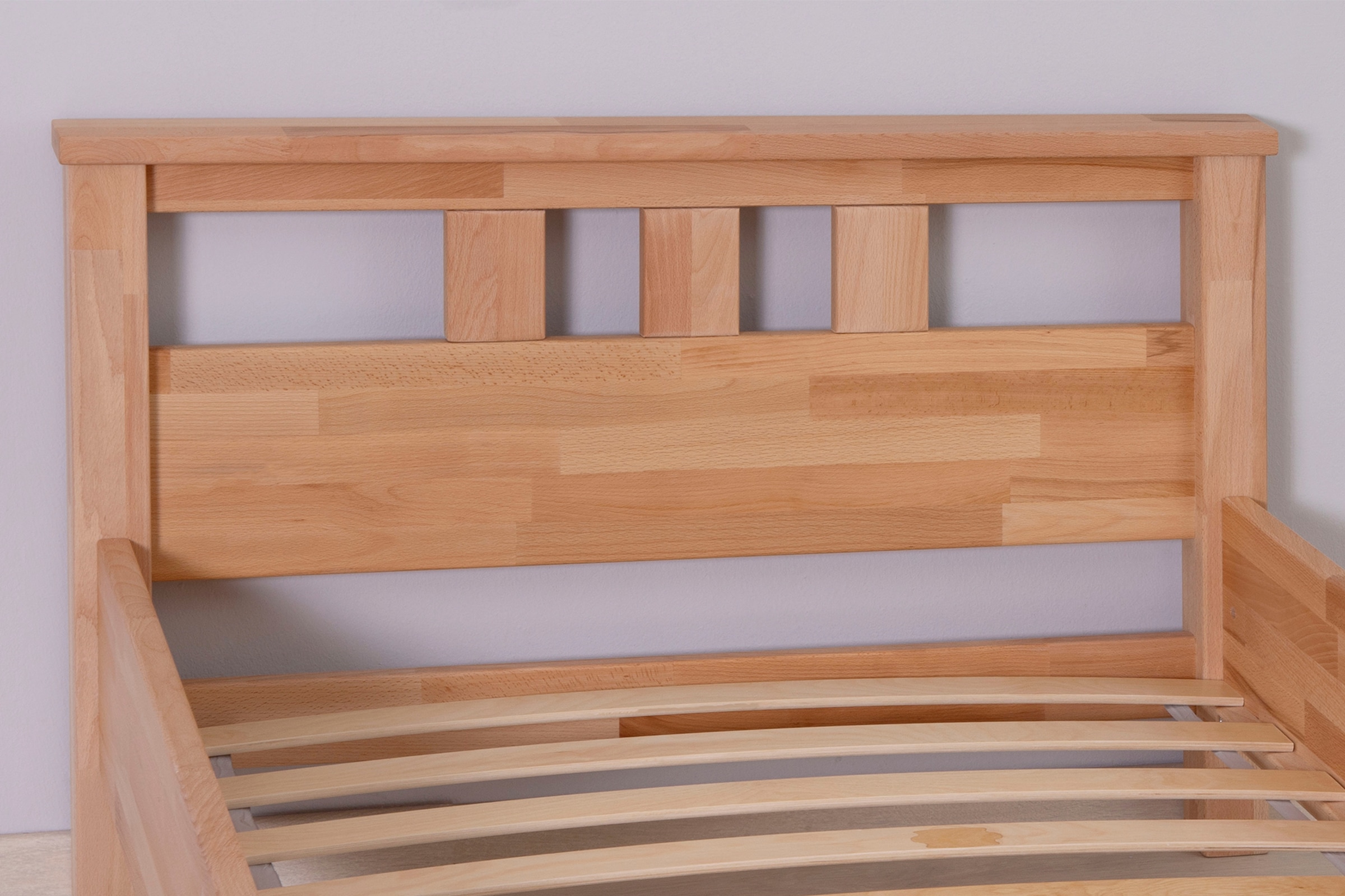 Ticaa Massivholzbett »Merci«, Doppelbett, aus Buche Massivholz, inkl. Rollrost