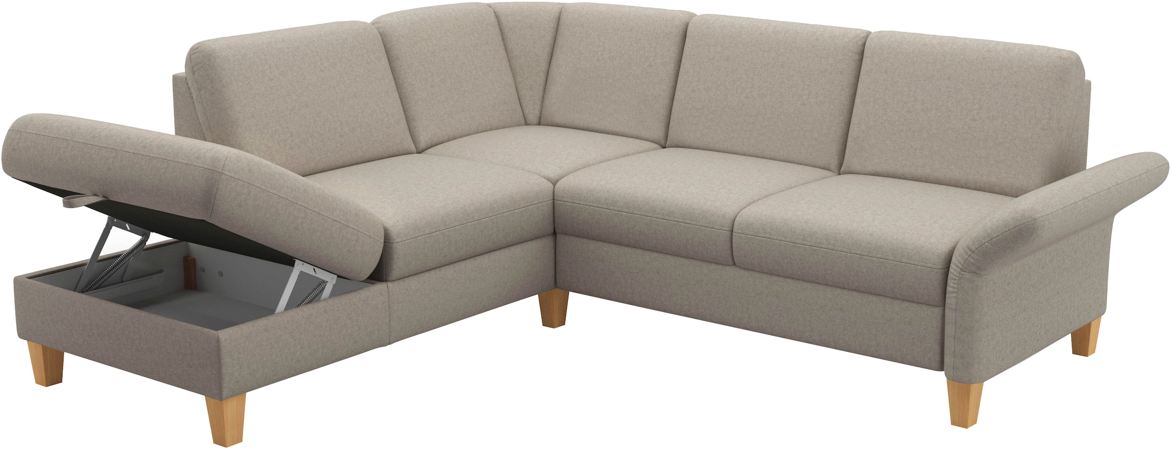 Home affaire Ecksofa »Rochelle, L-Form«, wahlweise mit Armteilverstellung, Bettfunktion und Bettkasten