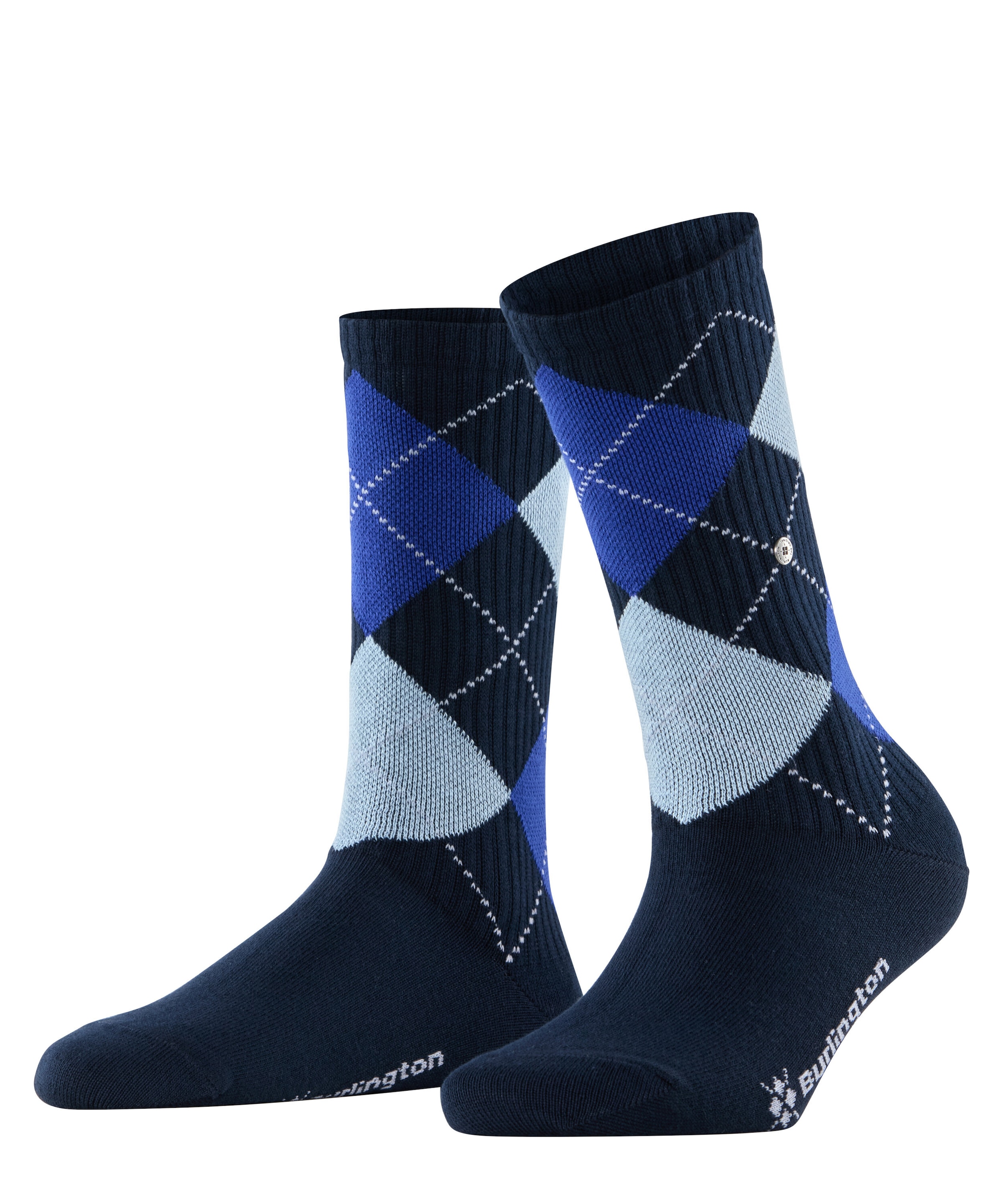 Image of Burlington Socken "Rib Courtside" Einheitsgrösse 40-46, Argyle-Muster, feine Rippenstruktur
