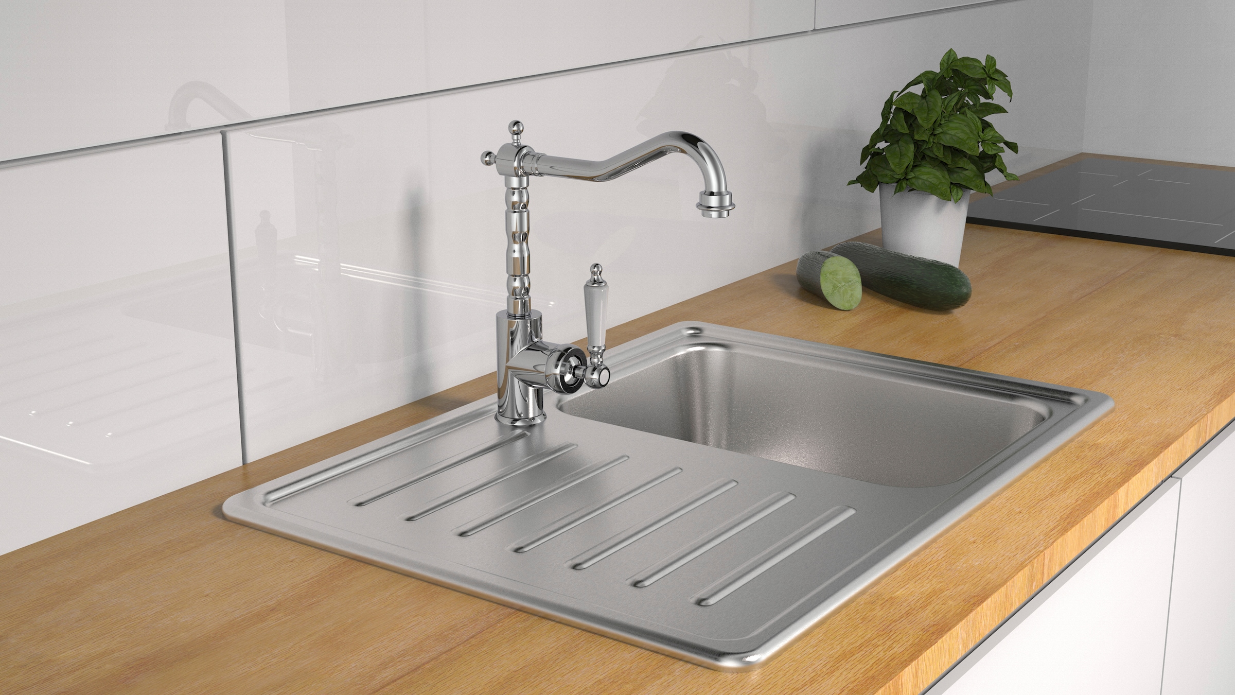 Schütte Robinet d'évier »Old Style« robinet de cuisine style rétro, mitigeur pivotant à 360°